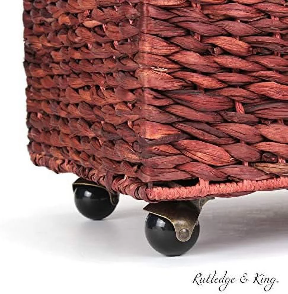 ZWNLKQG Seagrass Rolling File Cabinet - Home Filing Cabinet - Hanging File Organizer - Home and Office Wicker File Cabinet - Water Hyacinth  Basket for File  (Grey)