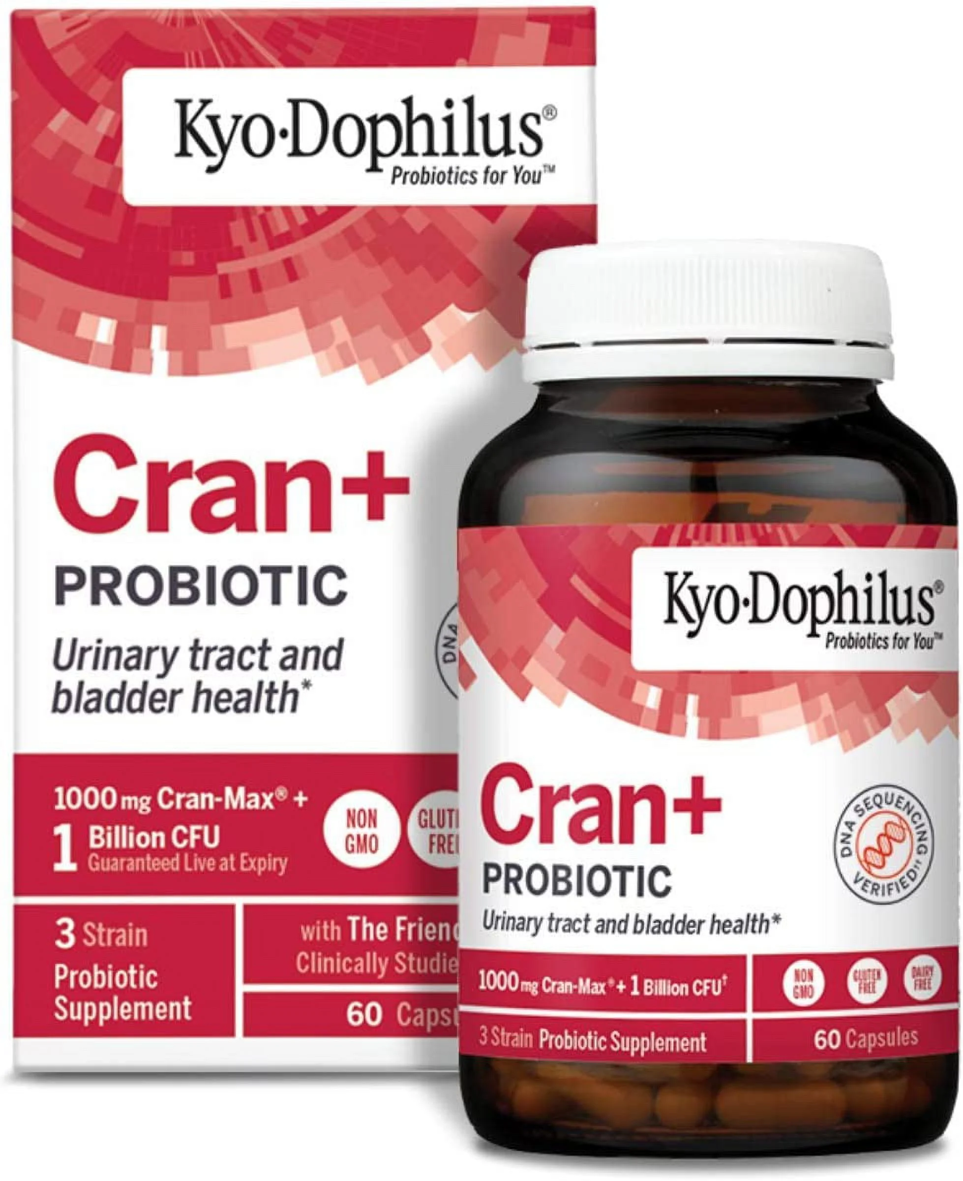 Kyo-Dophilus Cran+ Probiotic, Urinary Tract and Bladder Health*, 60 Capsules