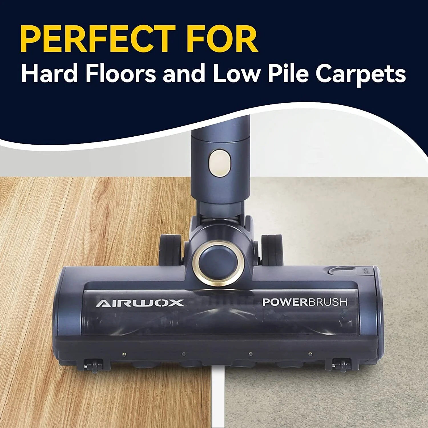 AIRWOX Cordless Vacuum Cleaner 350W Lightweight Stick Vacuum with Floor Lights
