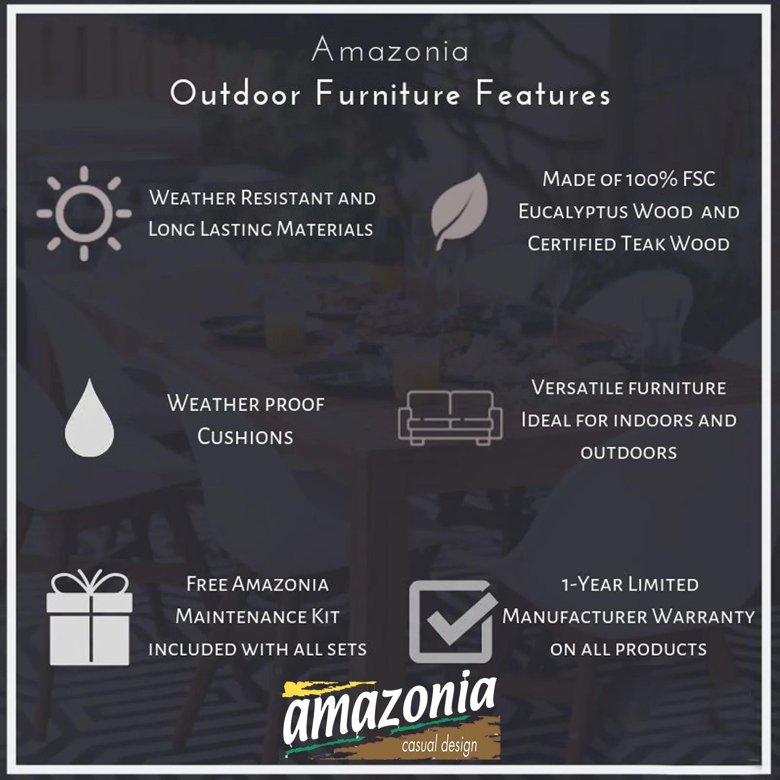 Amazonia Giru Teak Finish 9 Pieces Extendable Patio Dining Set