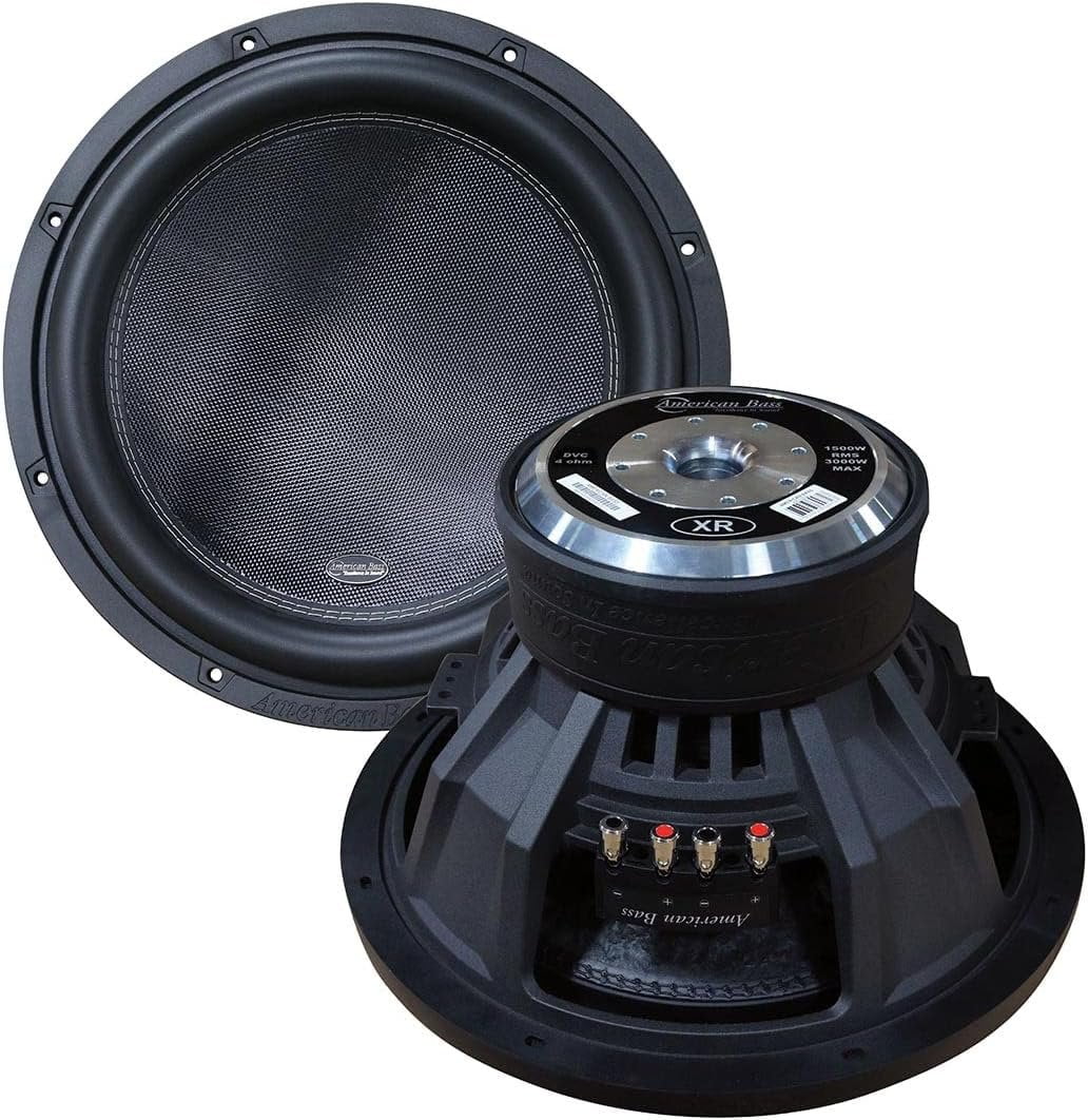 American Bass XR Subwoofers Dual 4 Ohm Voice Coil, 1500 Watts RMS/3000 Watts Max Magnet