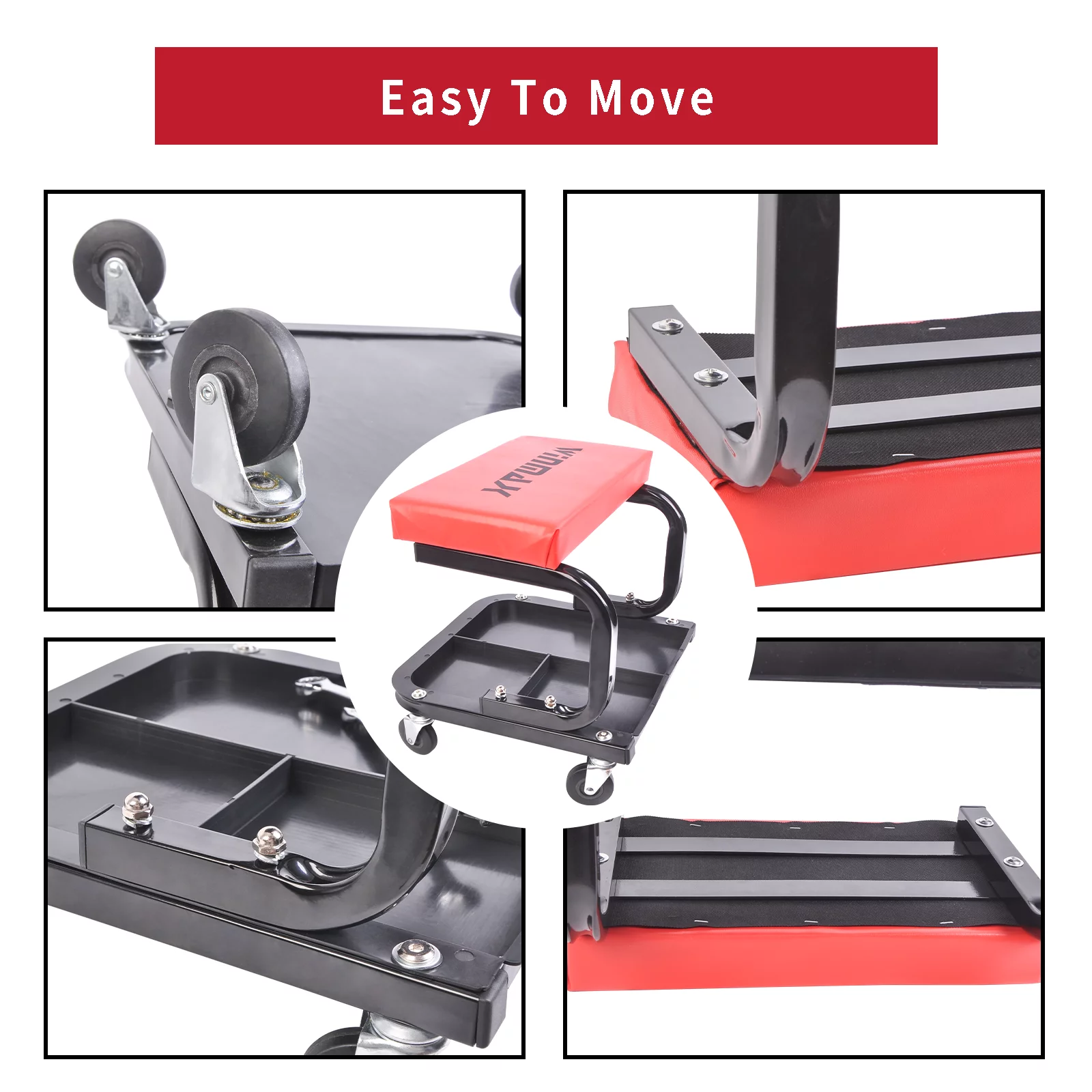 WINMAX AUTOMOTIVE TOOLS Garage Creeper  Mechanics Rolling Creeper Seat with Tool Tray