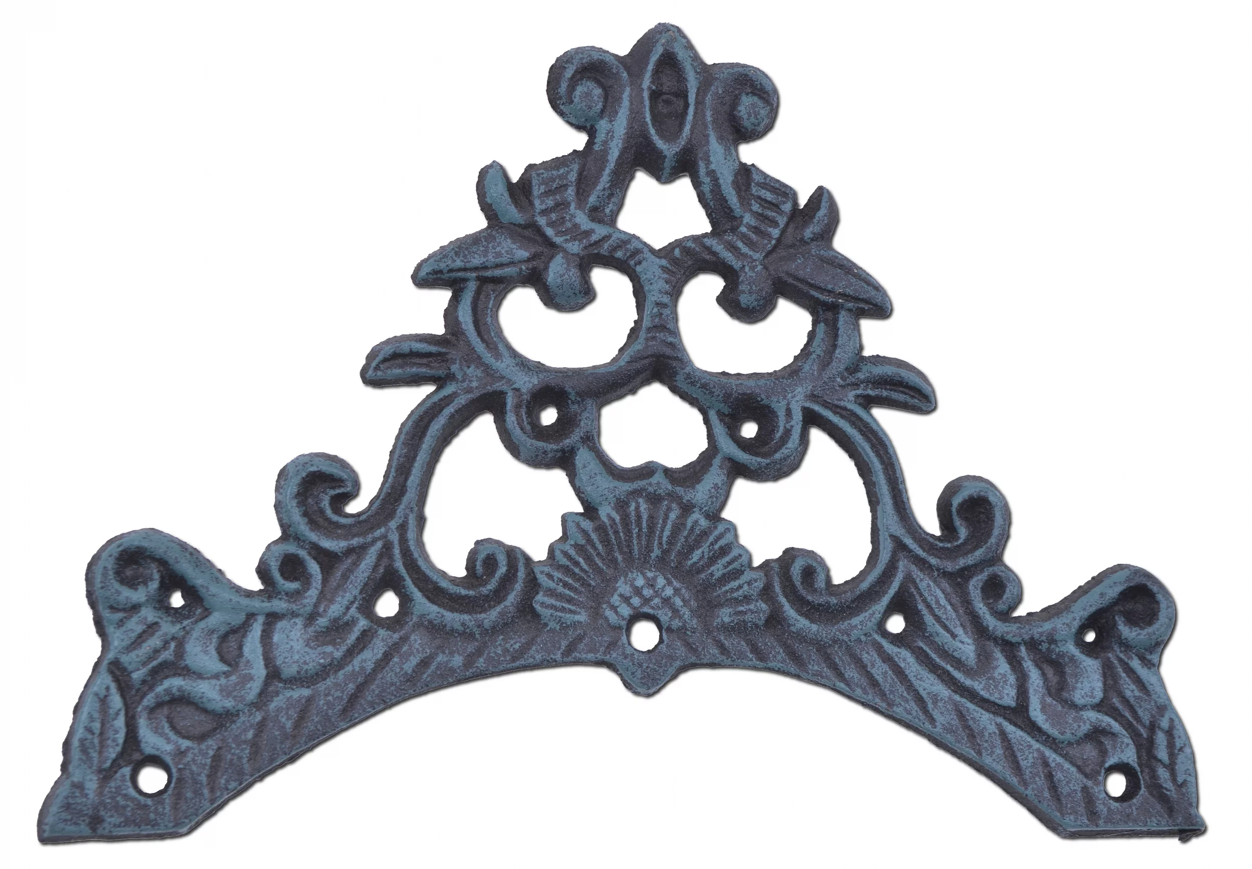 Garden Hose Holder - Rose Flower - Verdigris Cast Iron - 9.5