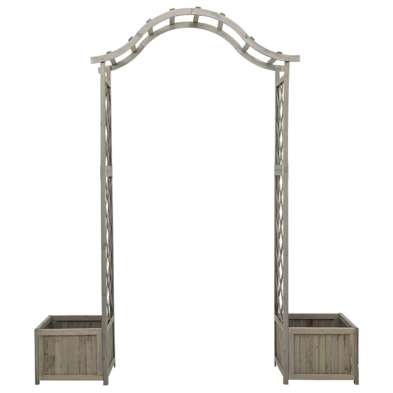 ikayaa Garden Pergola with Planter Gray Solid Firwood