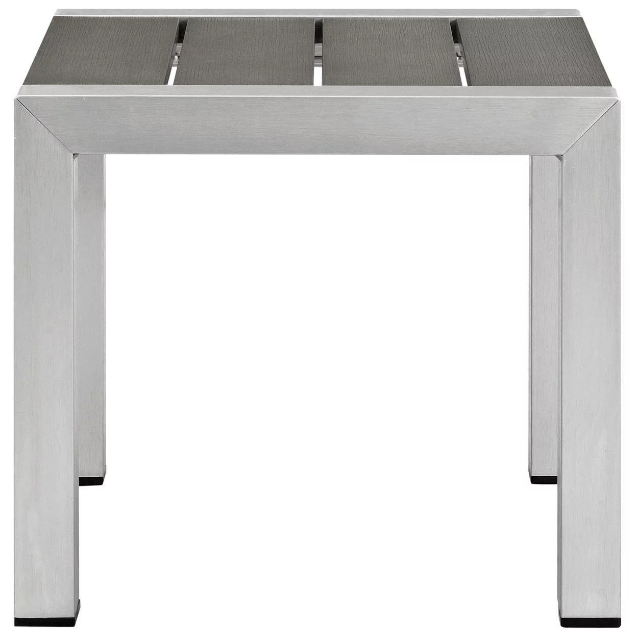 Silver Gray Shore Outdoor Patio Aluminum Side Table