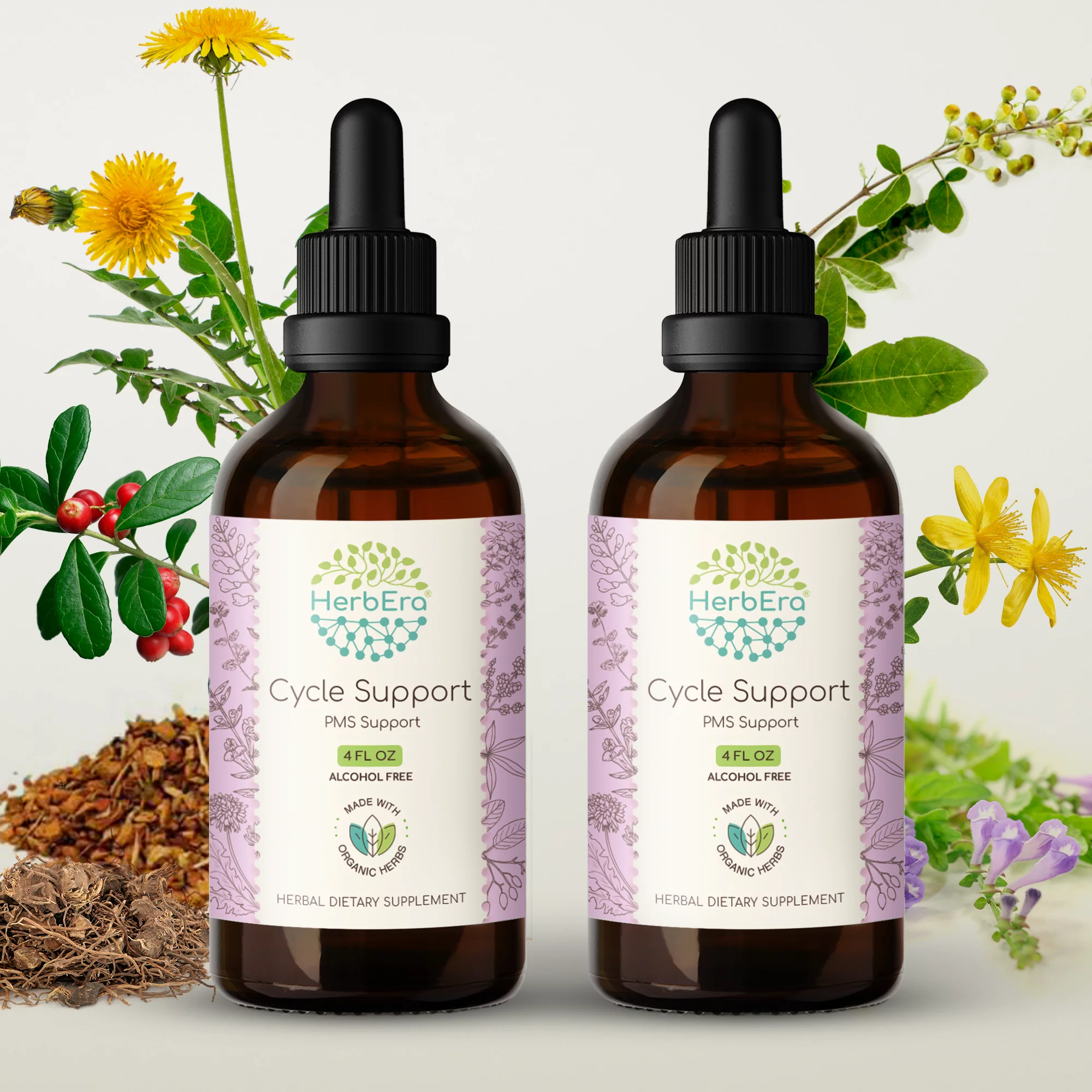 Cycle Support Alcohol-FREE Extract Tincture. PMS Support 2x4 oz