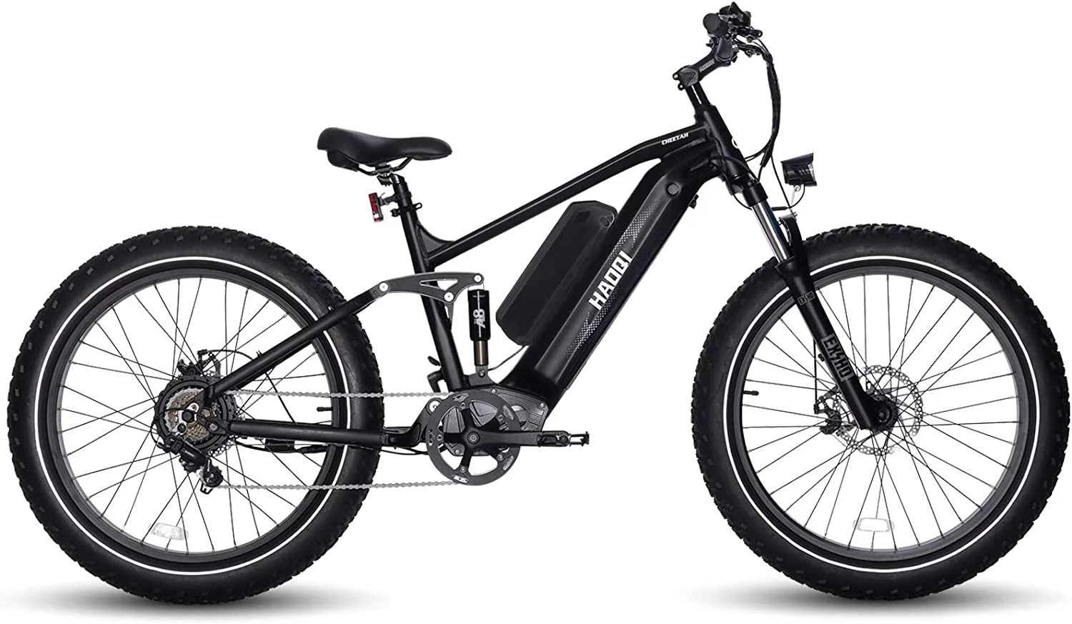 HAOQI Black Cheetah Electric Bike for Adults, 48V 25Ah Removable Dual Batteries Ebike, 750W Brushless Motor up to 28MPH, Shimano 7-Speed, 26