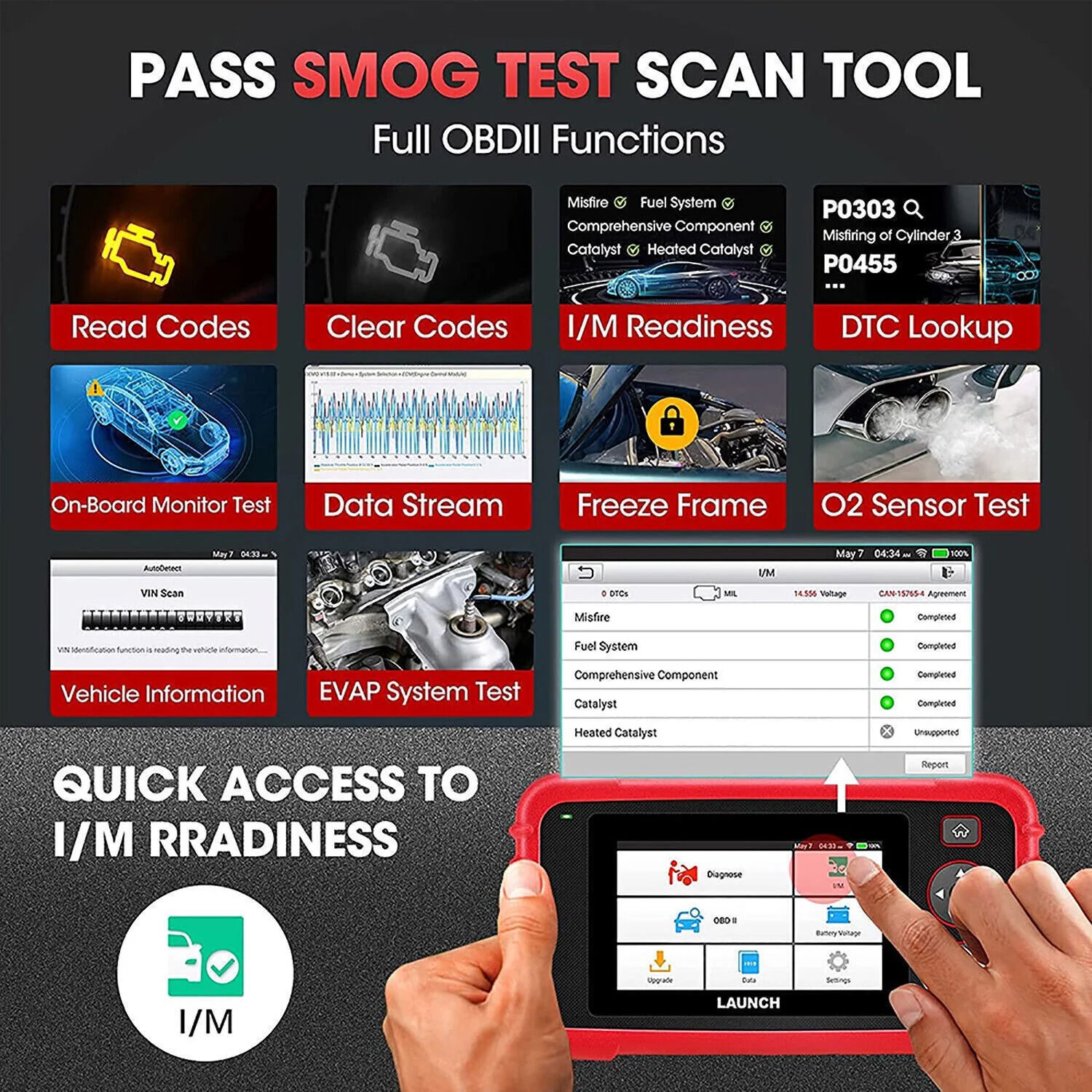 LAUNCH CRP123X Plus Car Diagnostic OBD2 Scanner All System Diagnoses 3 Rest Services Battery Test, Auto VIN, 2 Years Free Online Update New Ver. of CRP123X