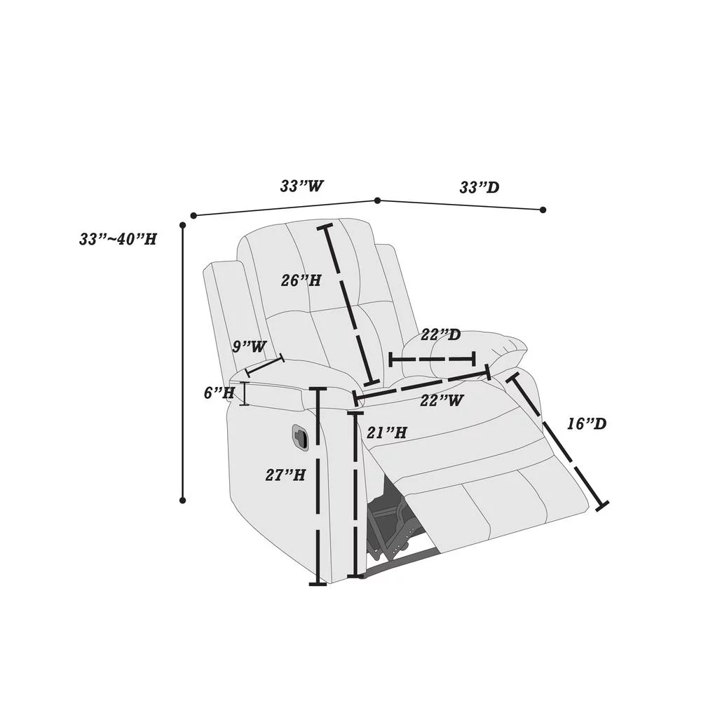 Poundex Recliner-Peat