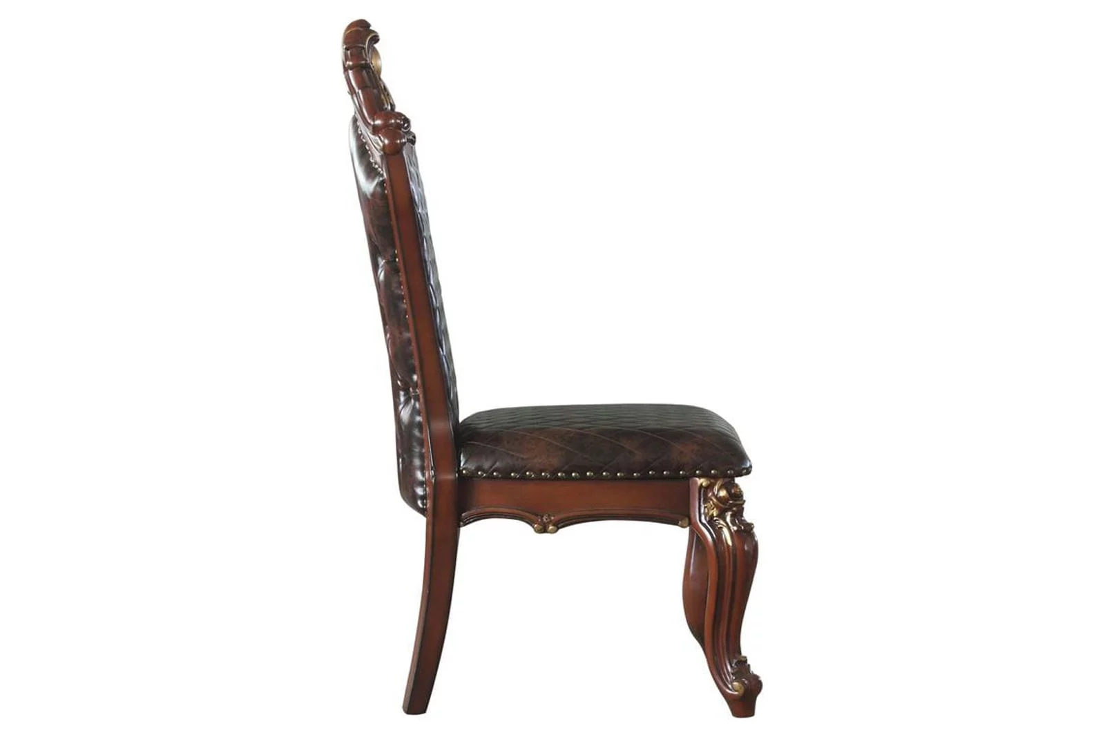 ACME Picardy Side Chair (Set-2), Cherry Oak & PU 68222