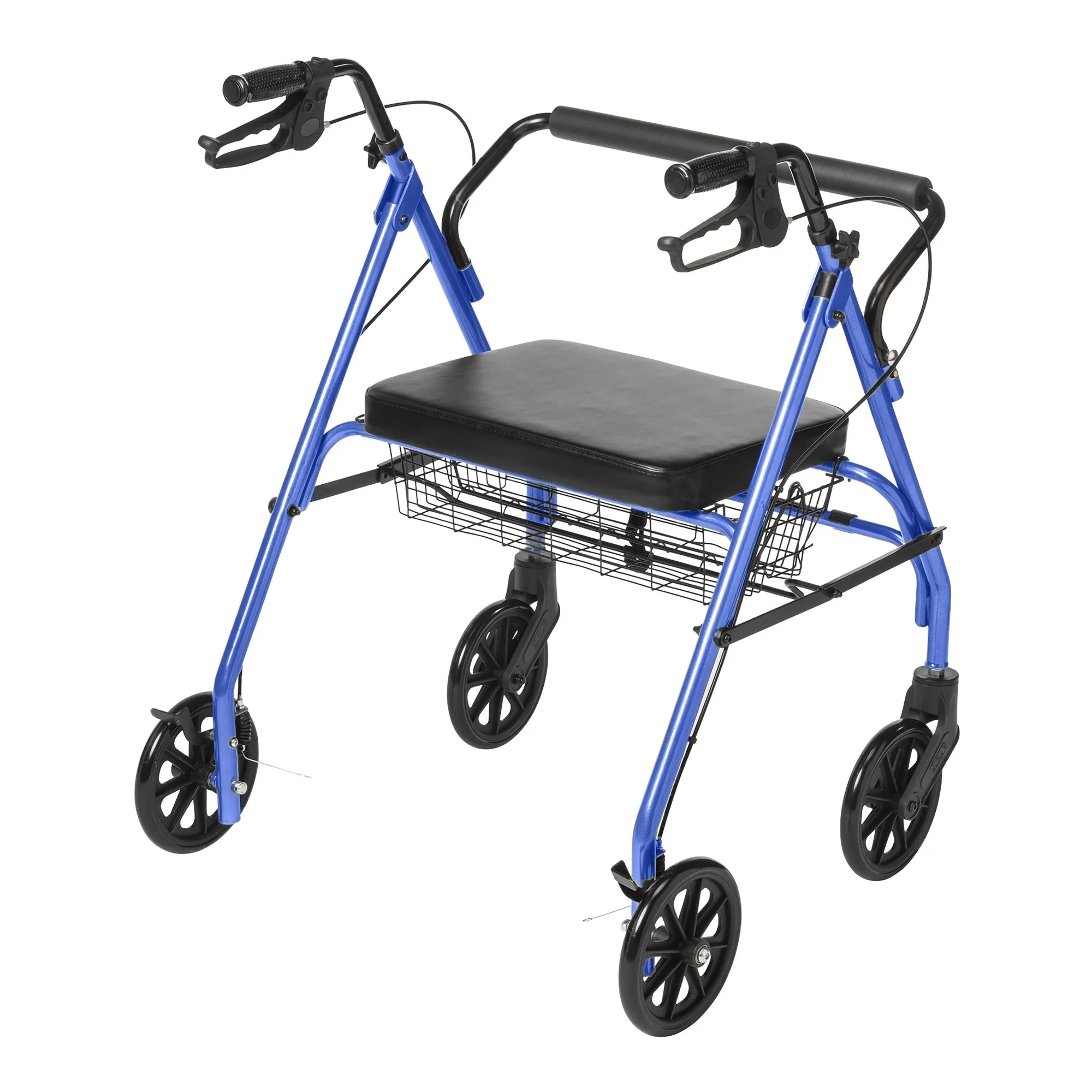 McKesson Bariatric Rollator Adjustable Height / Folding Steel 35.25 to 39.5 inch Handle Height 146-10215BL-1