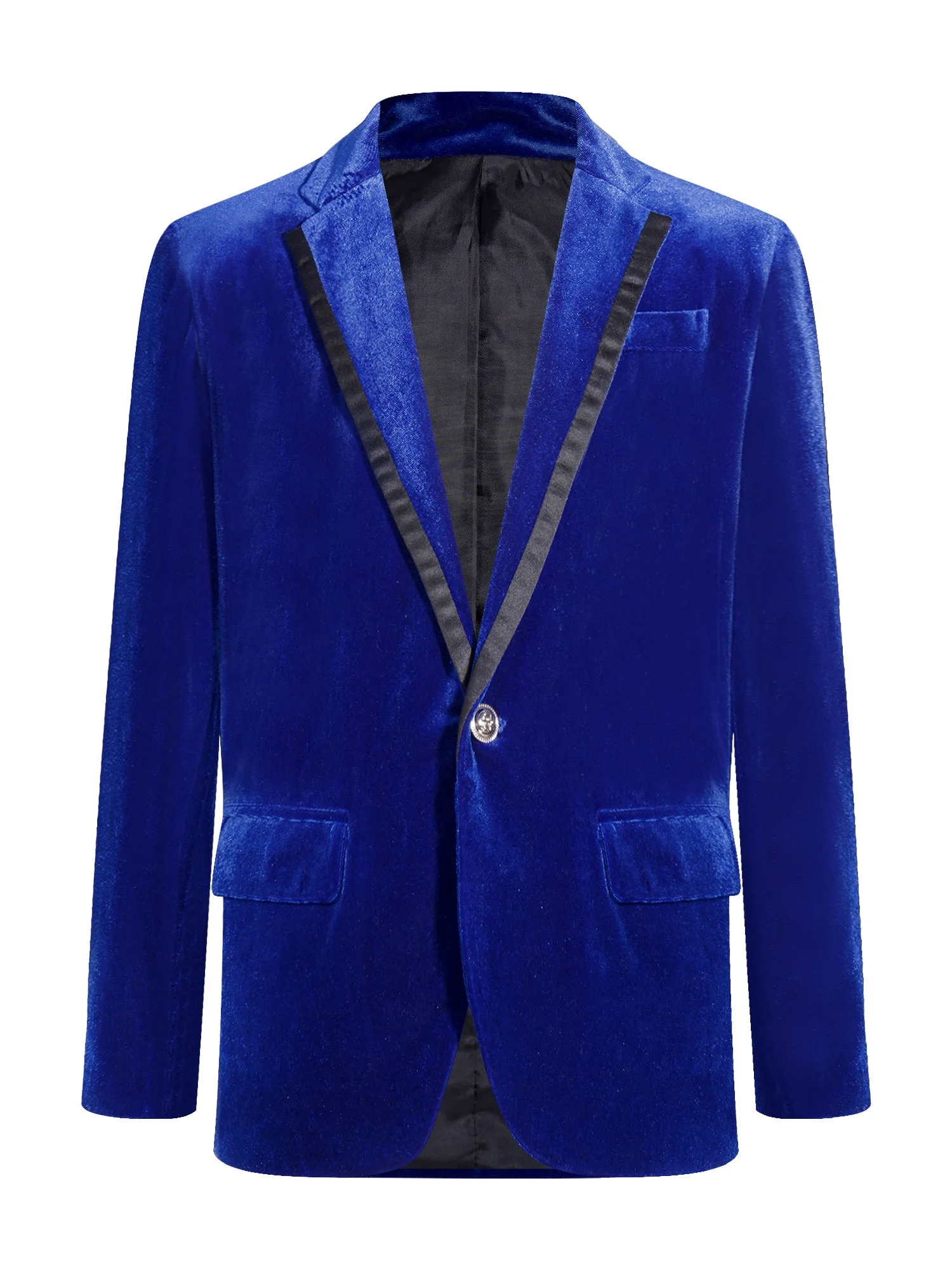 iixpin Boys Velvet Tuxedo Formal Blazer Suit Jacket One Button Notch Lapel Sports Coat Royal Blue 10