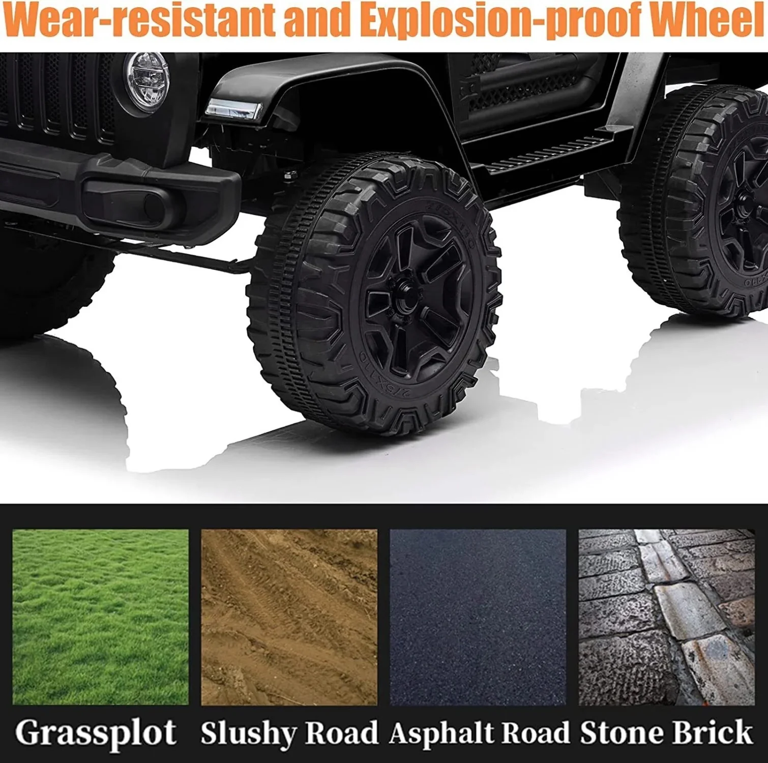 Jeep 24V/12V Kids Electric Ride-On Car with Remote Control, 3 Speeds, and LED Lights