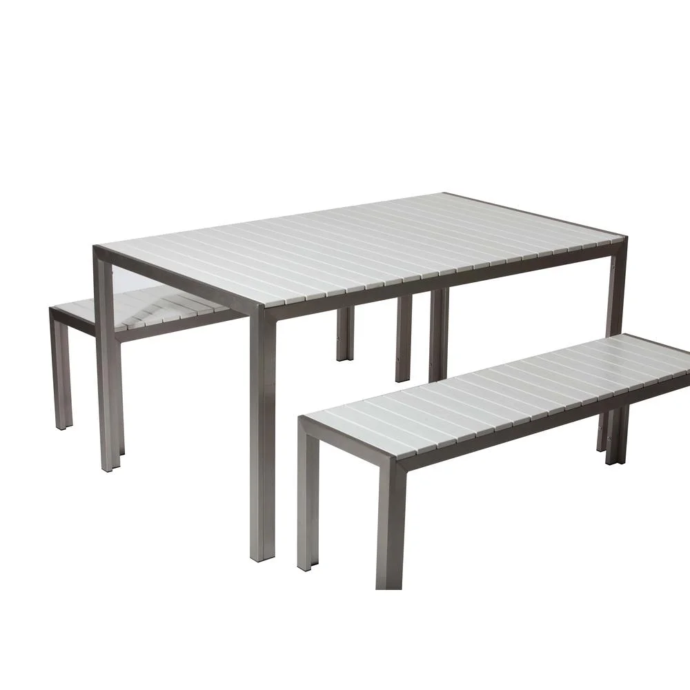 Pangea Home Breeze 3-piece Aluminum Frame Patio Dining Set in White