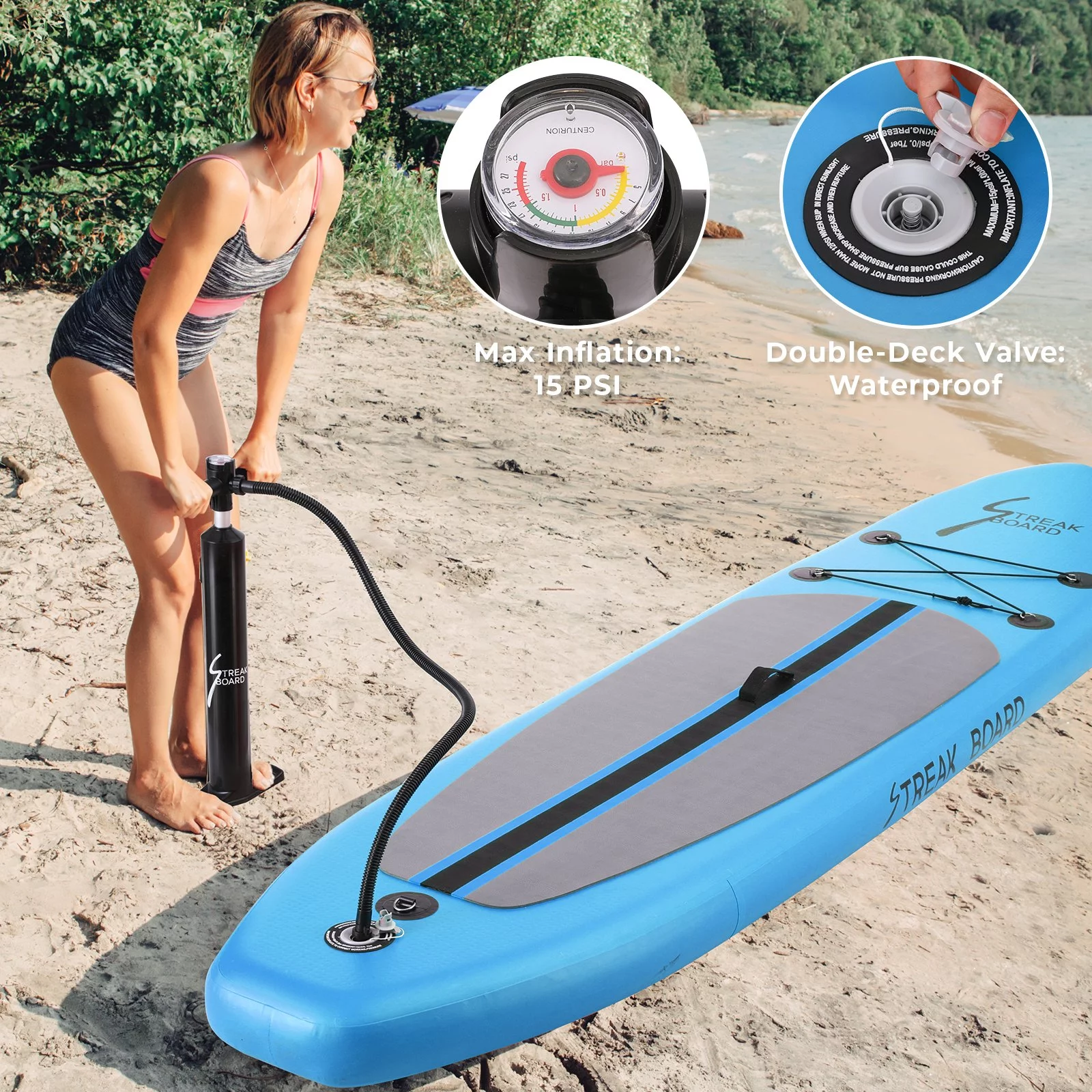 Increkid 10FT Inflatable Paddle Board Stand up Paddle SUP Board with Complete Kit
