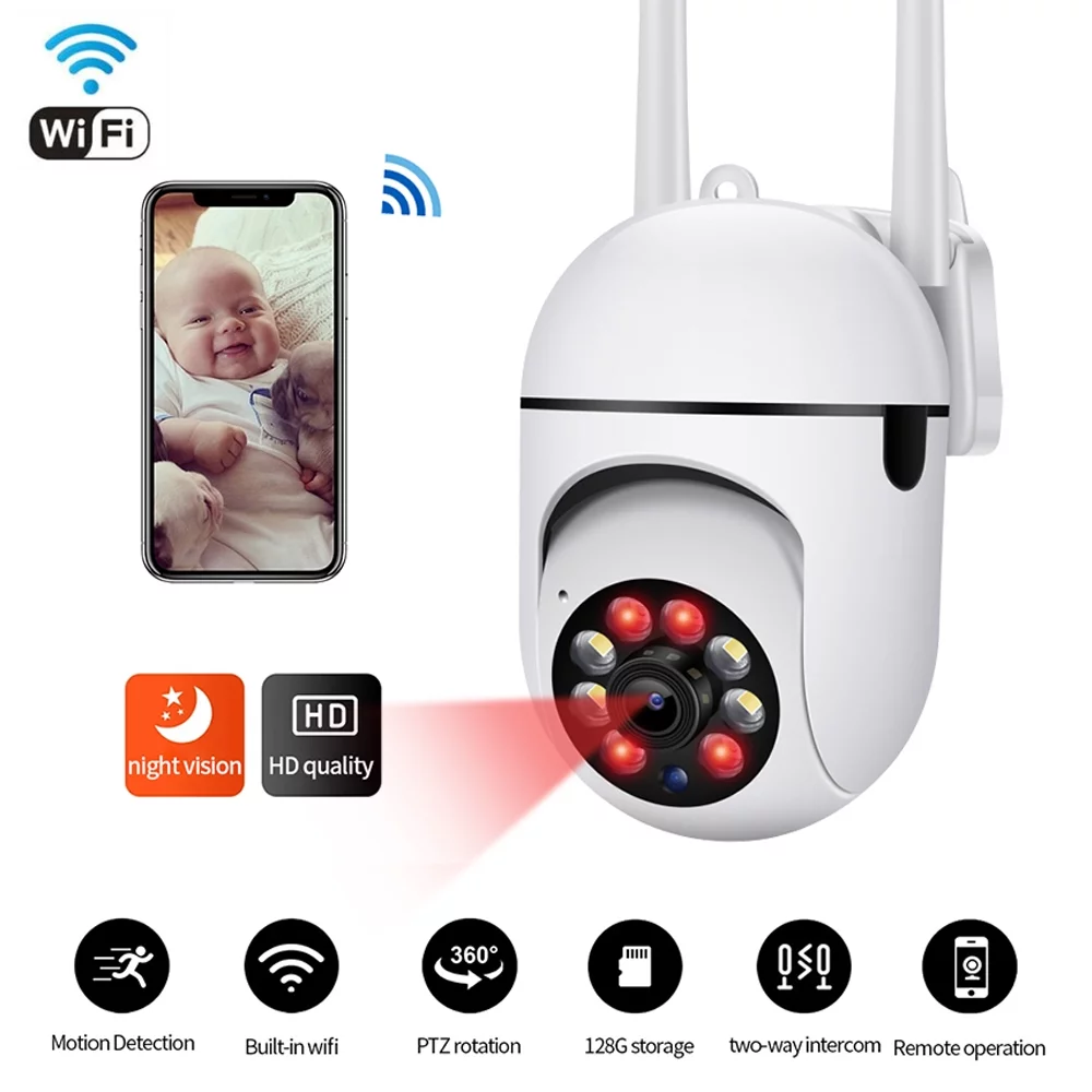 Security Cameras, DFITO 2.4Ghz Wireless Wifi Waterproof Surveillance Camera, IR Night Vision, Motion Detection