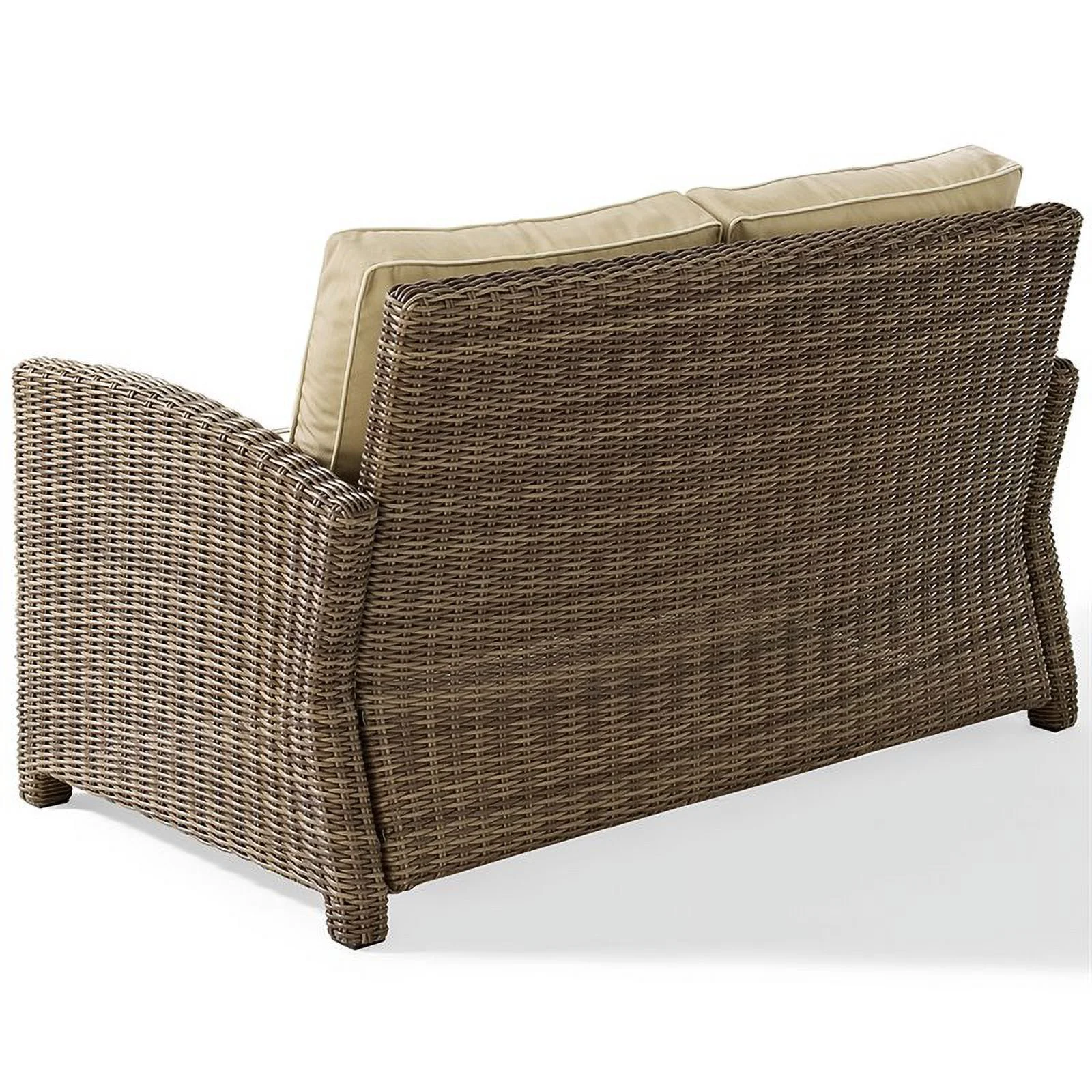 Afuera Living 3 Piece Wicker Patio Sofa Set in Brown and Sand