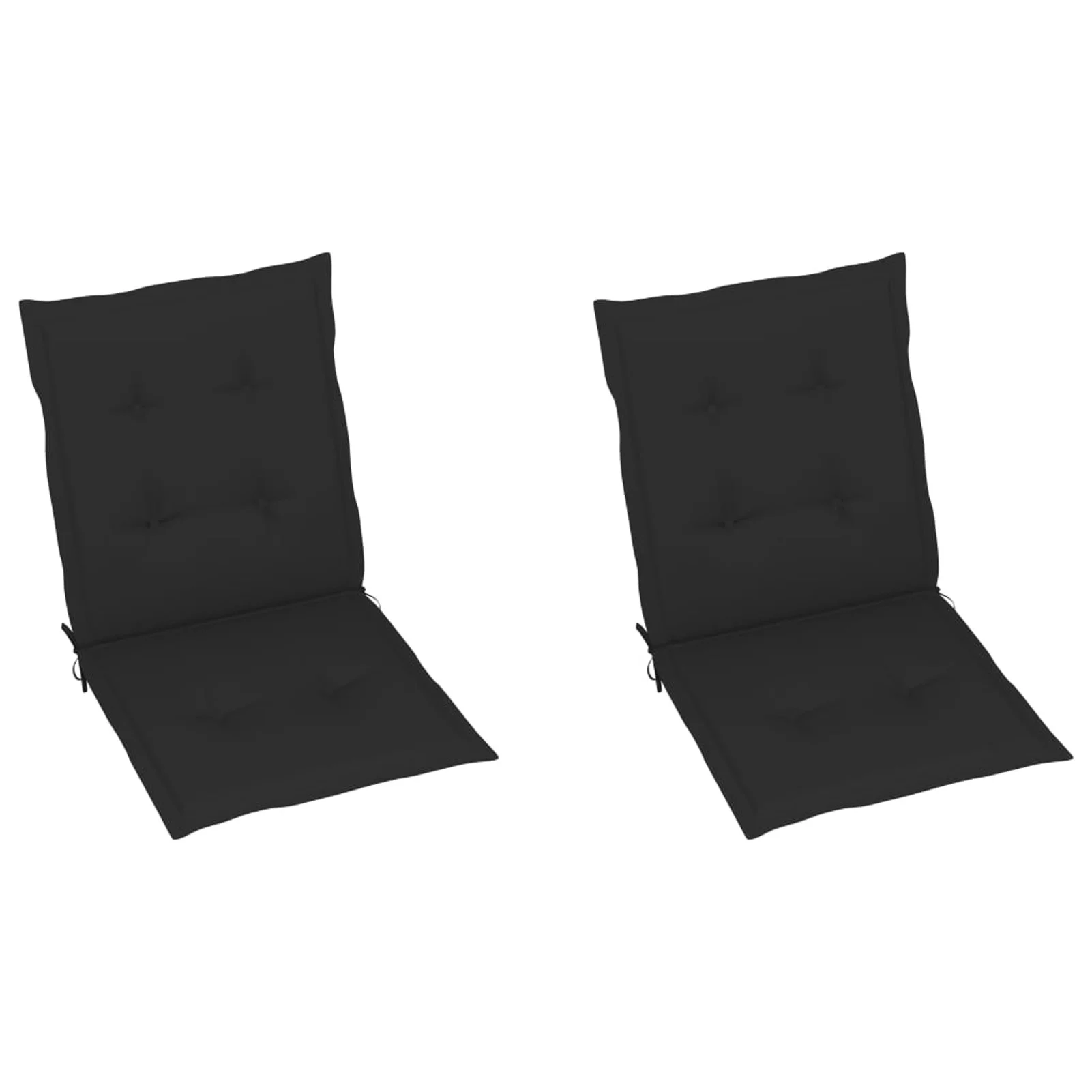 Dcenta 2 Piece Garden Chair Cushions Fabric Seat and Back Cushion Patio Chair Pads Black for  Furniture 39.4 x 19.7 x 1.2 Inches (L x W x T)