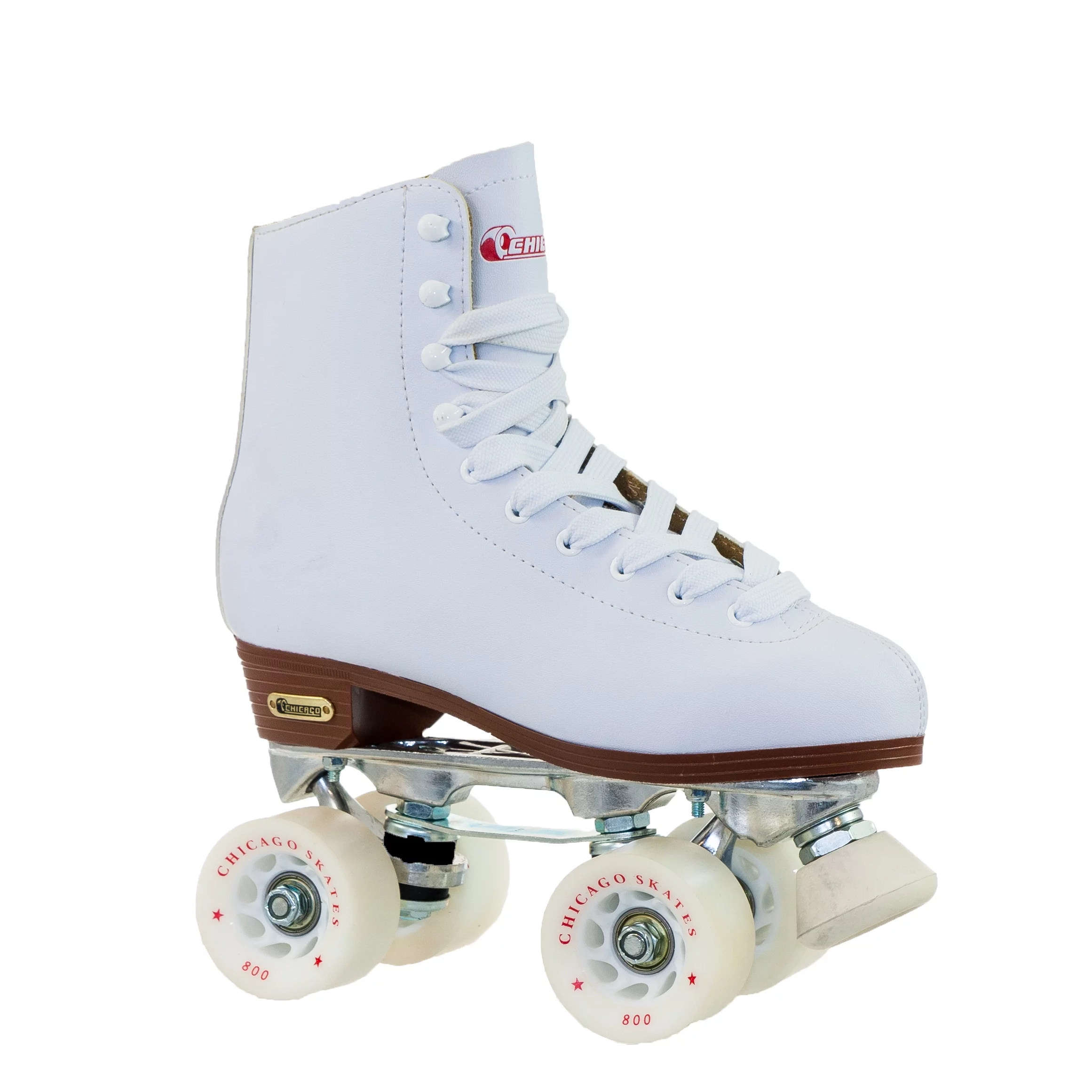 Chicago Ladies Deluxe Quad Roller Skates White Classic Rink Skate, Size 10