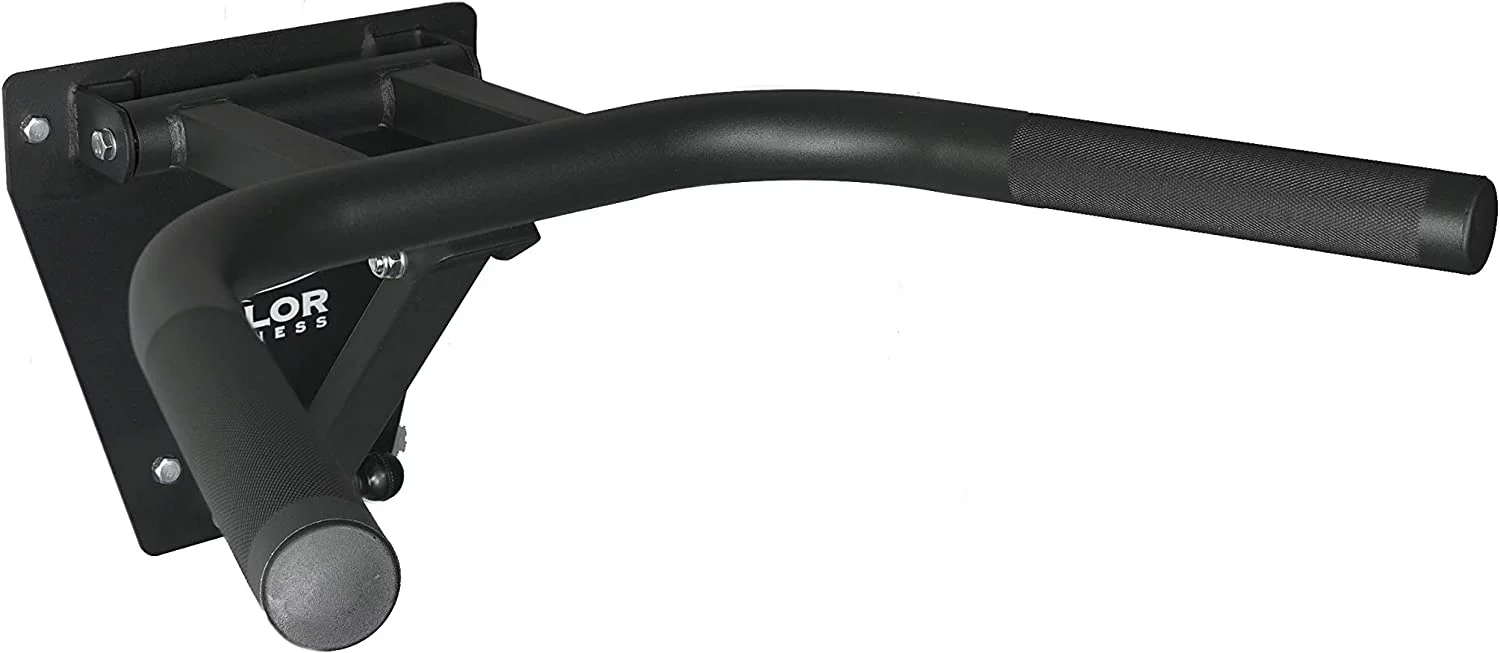 2 Foldable Wall Mount Dip Station Bars to Save Space in Home Gym, Black