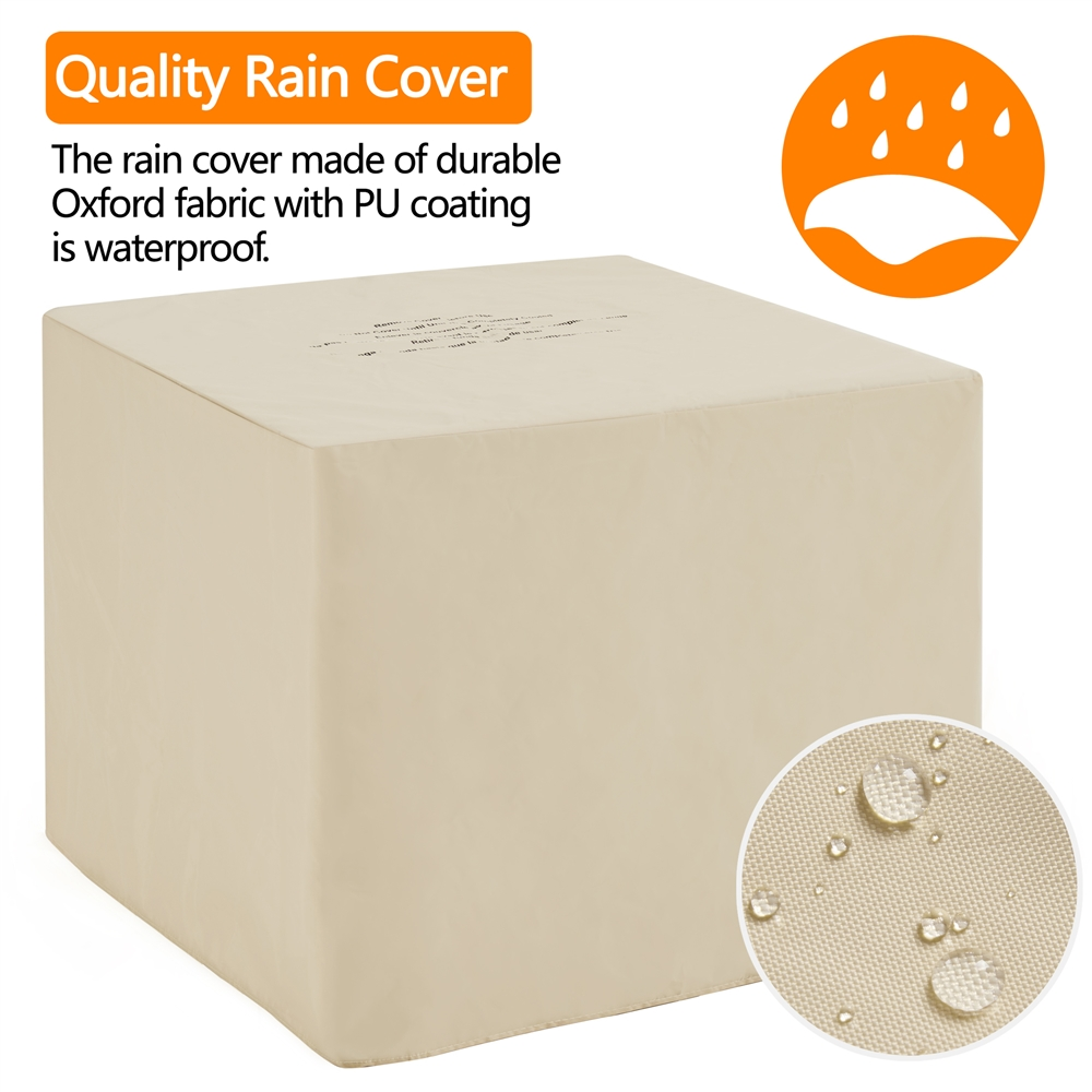 Topeakmart 30in Metal Fire Pit Table 50,000 BTU with Tempered Glass Tabletop, Glass Fire Stones & Water-resistant Cover, Propane