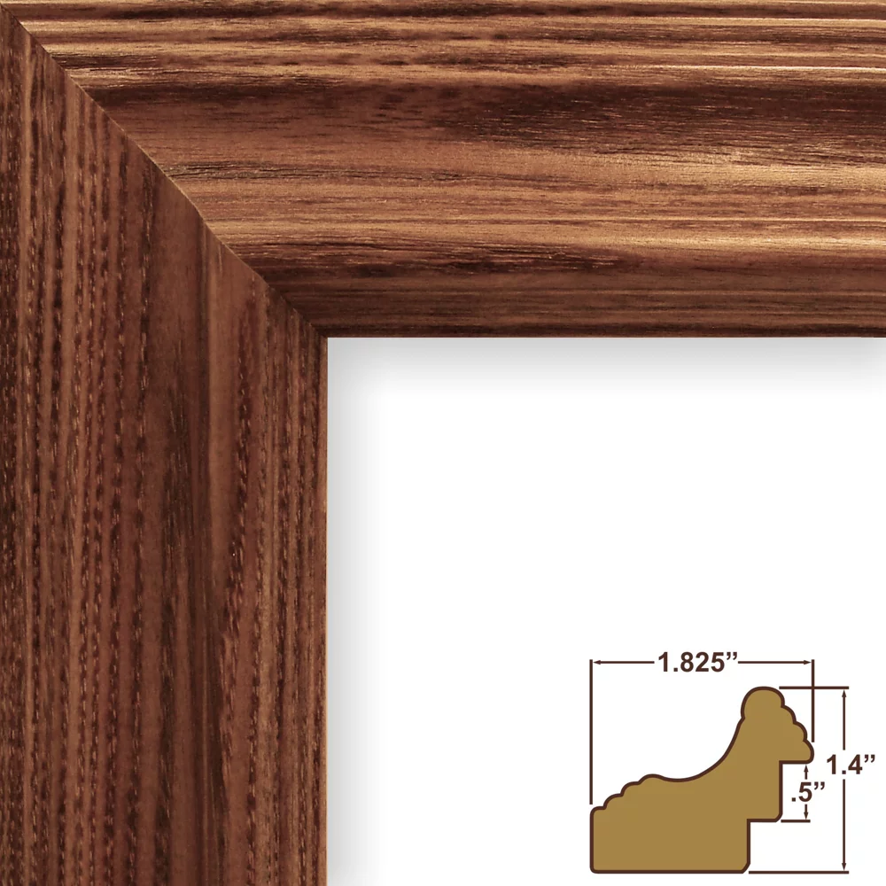 Craig Frames Wiltshire 262, 14x18 inch Picture Frame, Traditional Brown Solid Wood
