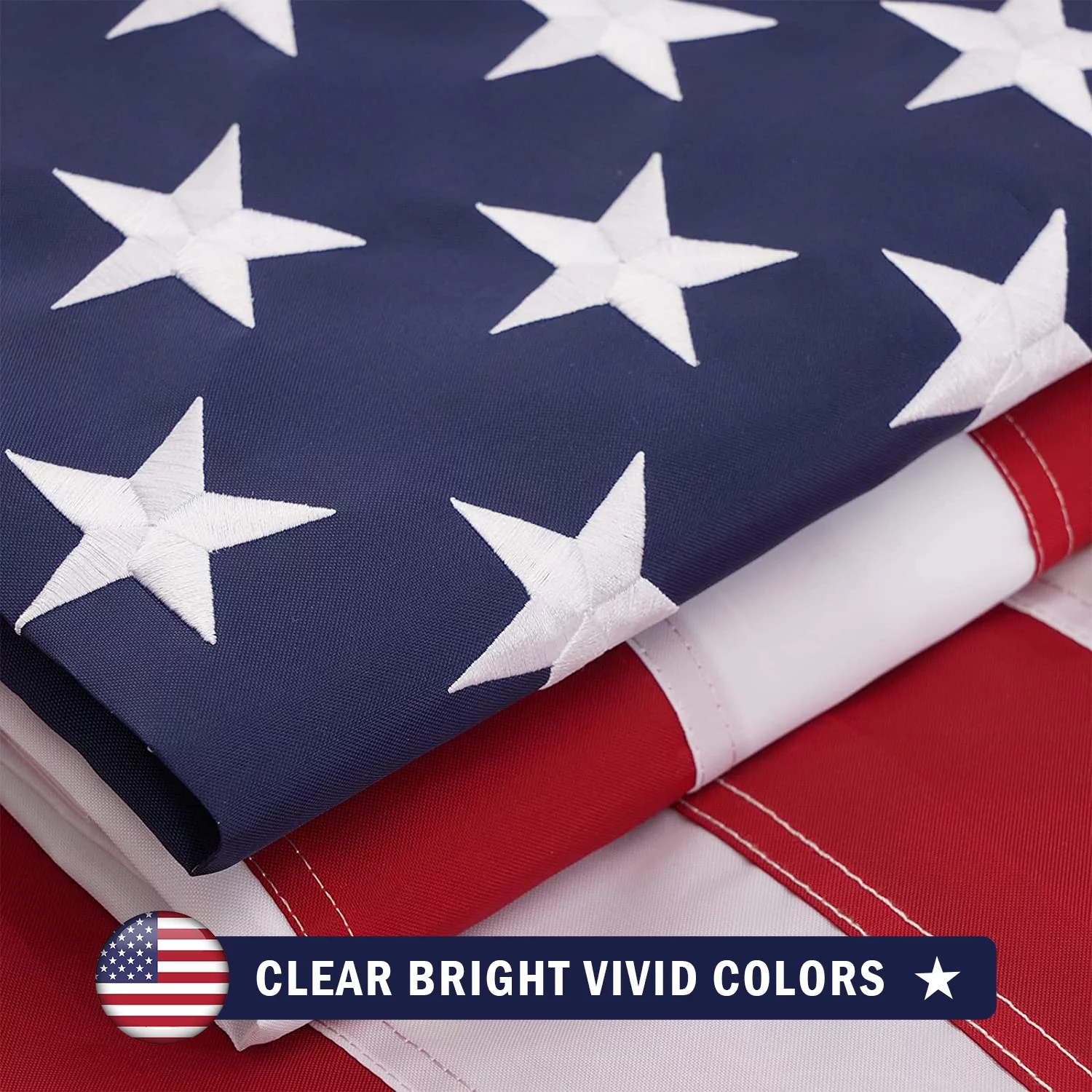 TOPFLAGS 4' x 6' ft American Flag Outdoor The Strongest, Longest Lasting, 4x6 foot. Embroidered Stars Sewn Stripes Brass Grommets Foot Heavy Duty Nylon