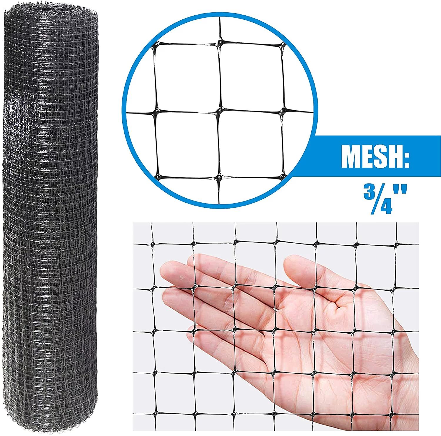 Fencer Wire 7 ft. x 100 ft. Garden & Plant Protective Netting with 3/4