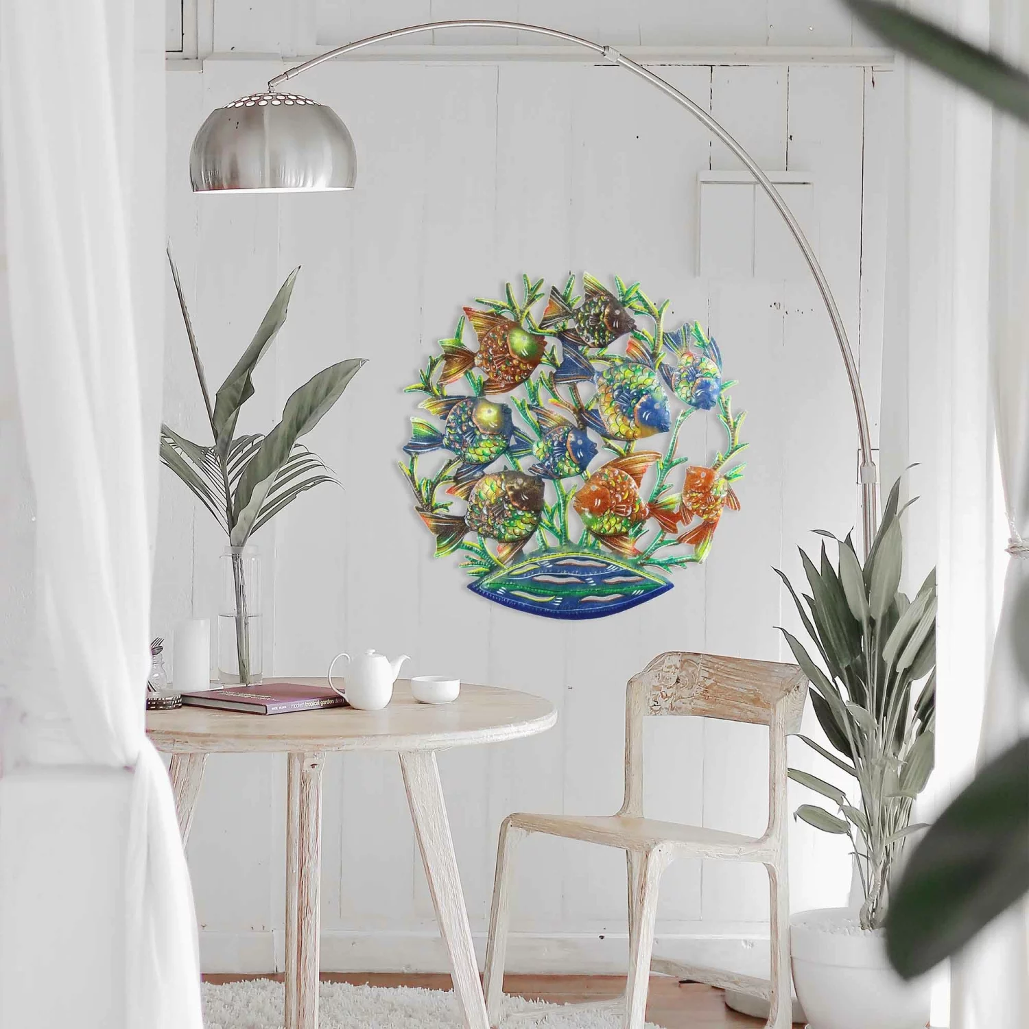 Global Crafts Multi School Of Fish Nautical Haitian Steel Drum Wall Art Miscellaneous