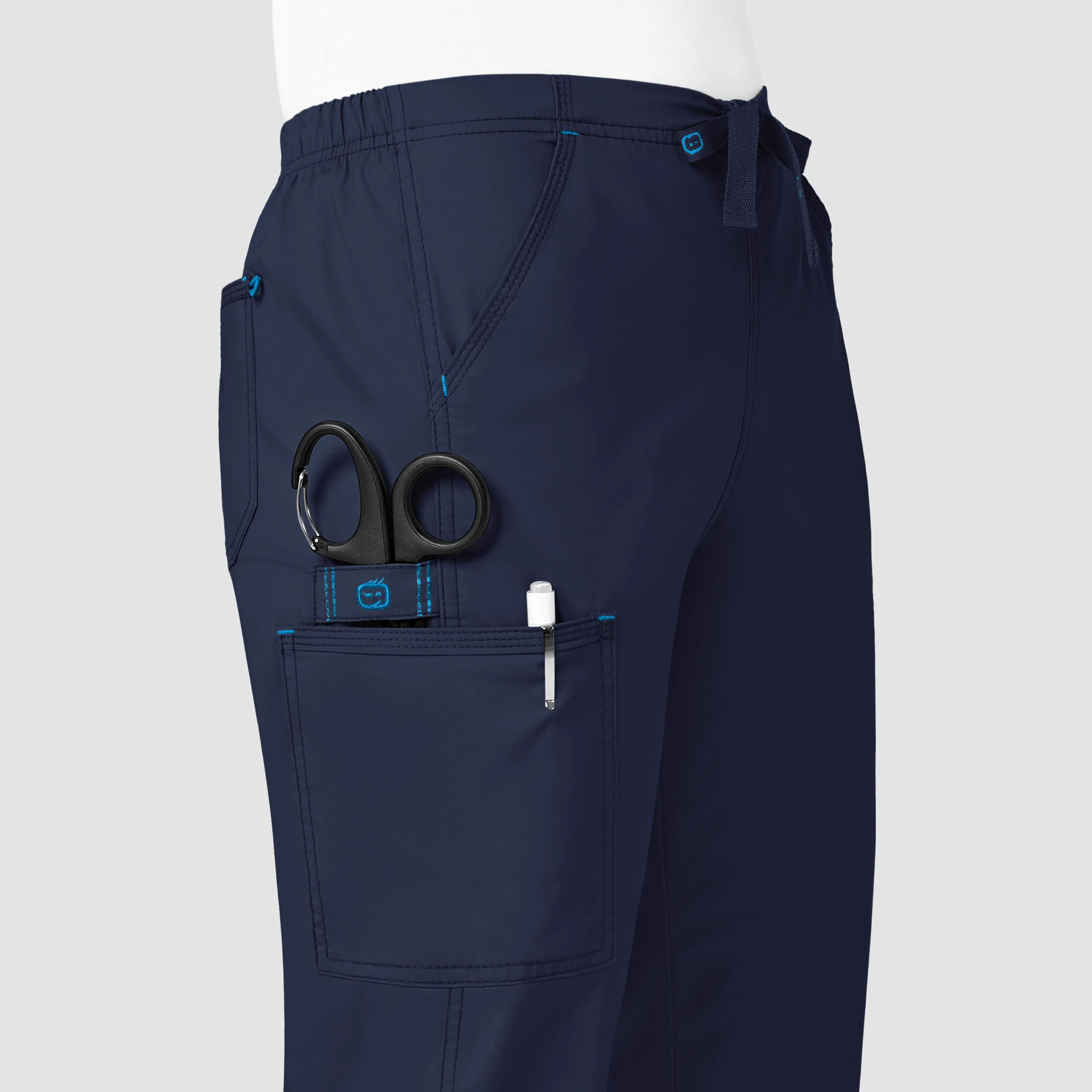 Wink WonderFLEX Grace - Women's Flare Leg Cargo Scrub Pant, Navy, 4X