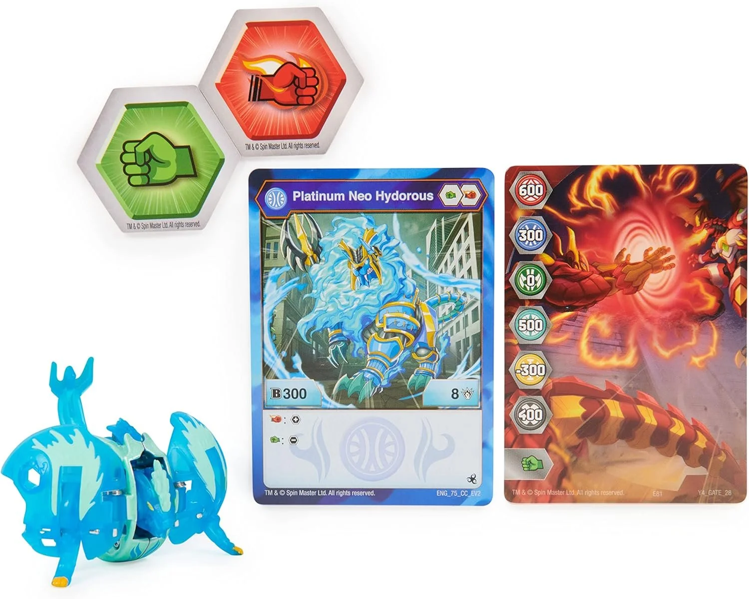 Bakugan Evolutions, Neo Hydorous, Platinum Series True Metal Bakugan, 2 BakuCores and Character Card, Kids Toys for Boys, Ages 6 and Up