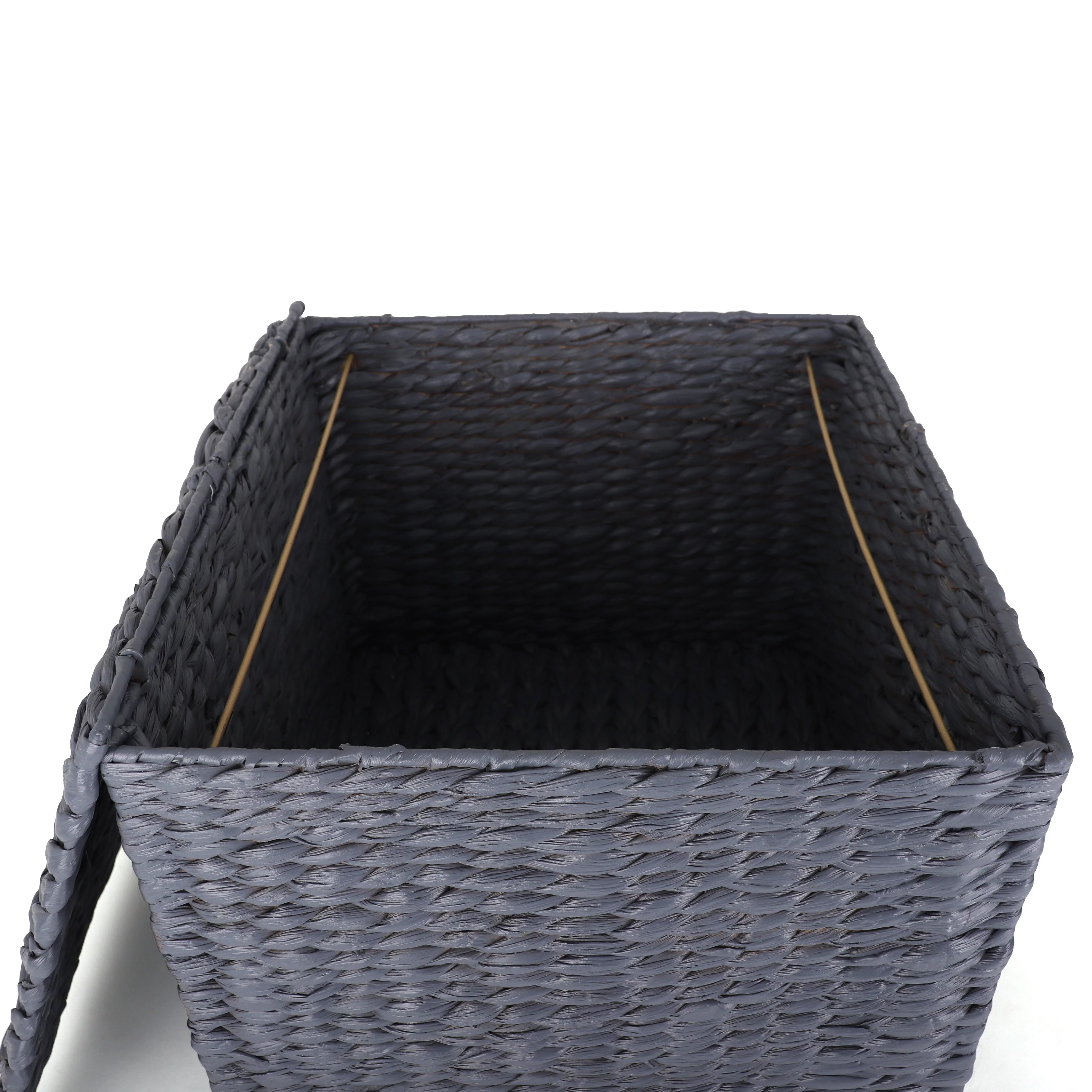 Seagrass Rolling File Cabinet - Home Filing Cabinet - Hanging File Organizer - Home and Office Wicker File Cabinet - Water Hyacinth Storage Basket for File Storage (Grey) …