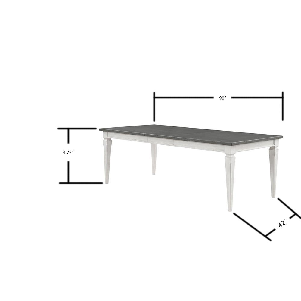 Acme Katia Dining Table, Gray & Weathered White Finish