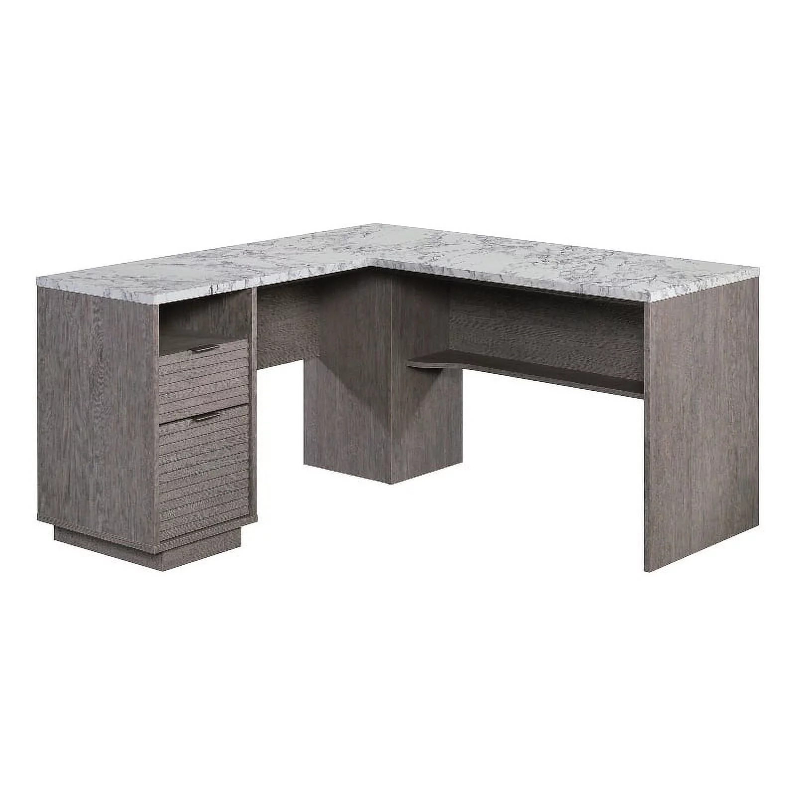 UrbanPro Modern Engineered Wood L-Shaped Desk in Ashen Oak Finish