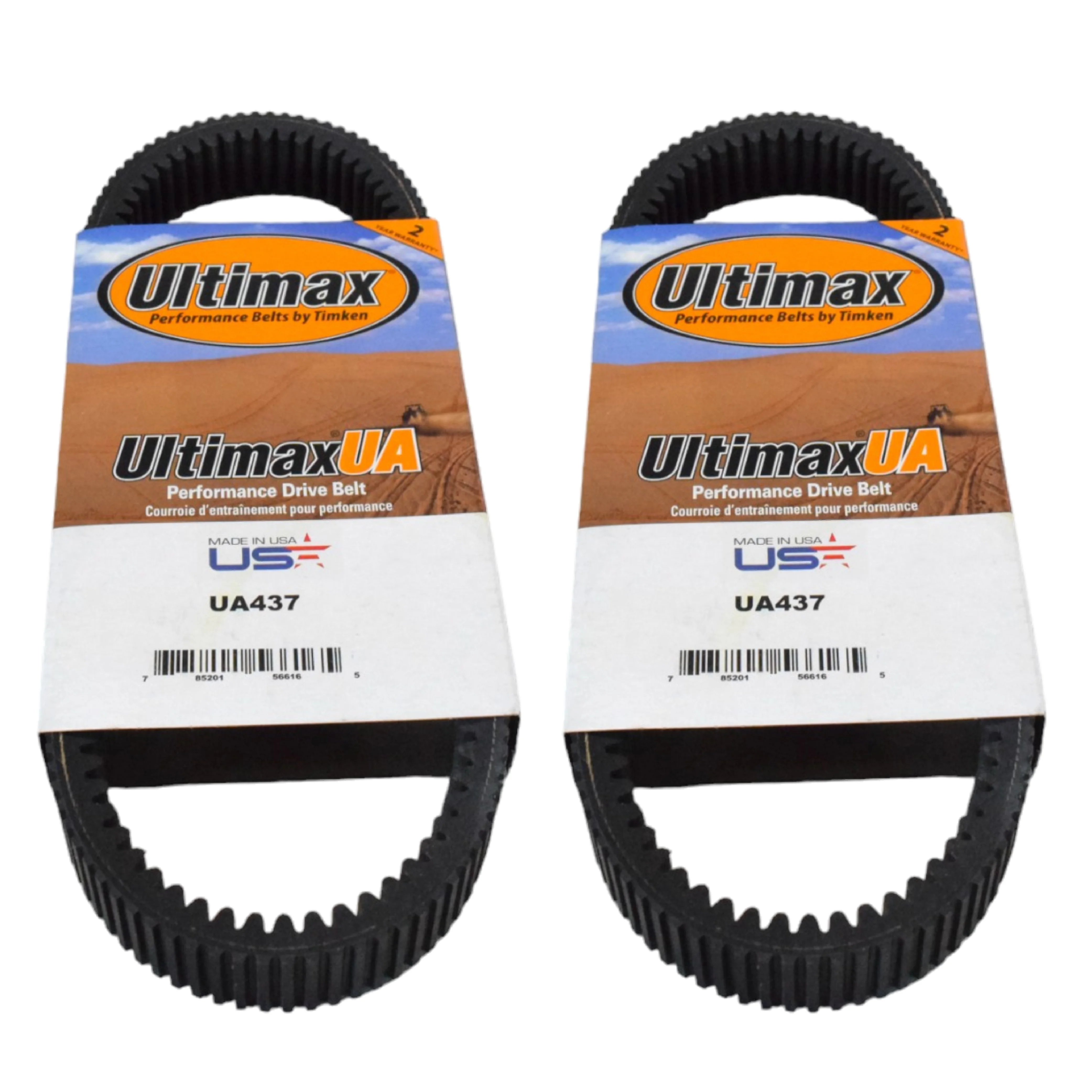 Ultimax UA437 Drive Belt for Arctic Cat Textron & Suzuki King Quad (Made in USA) 2 Pack