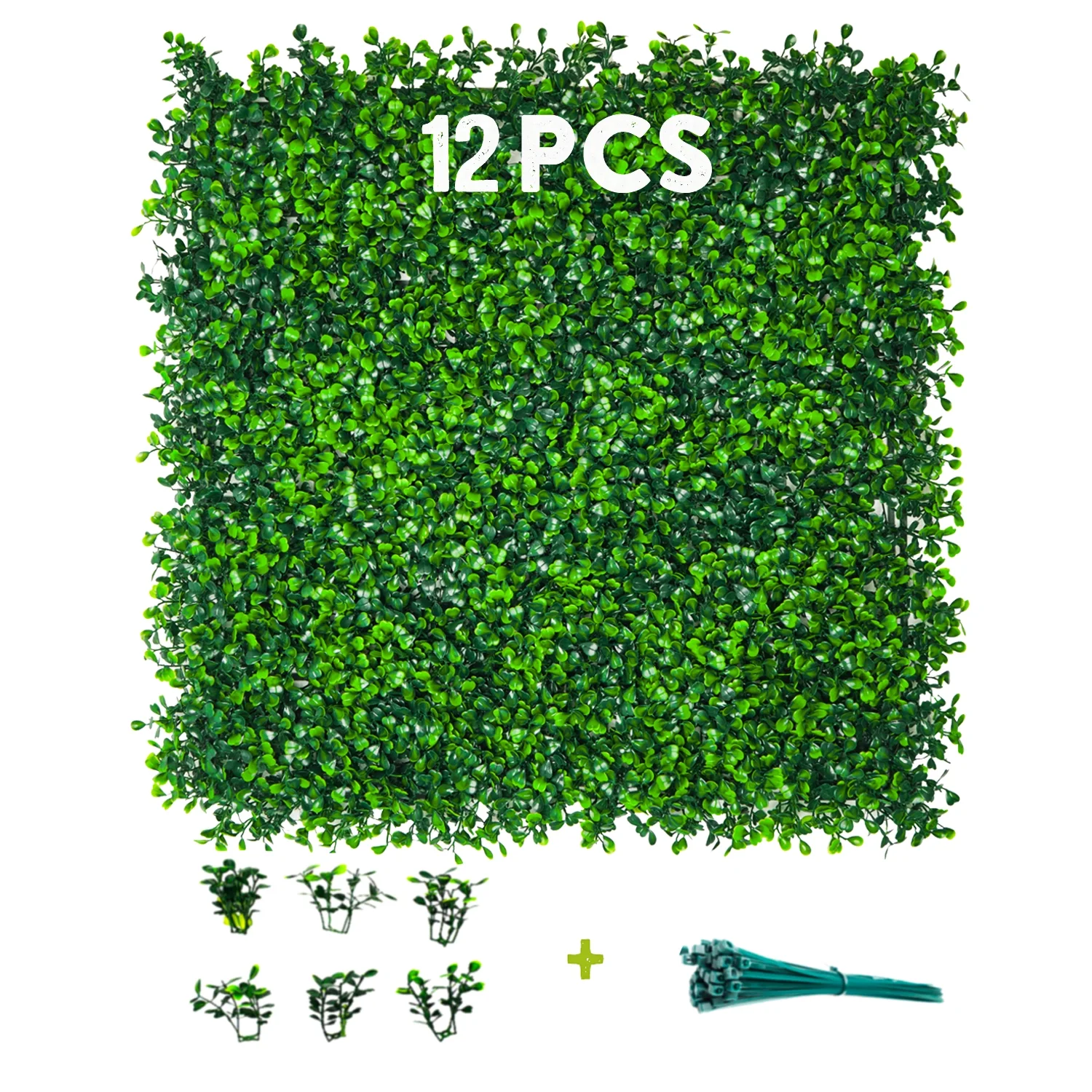 Artificial Boxwood Grass Wall 12 PCS 20”X20”Privacy Fence Panels Greenery Backdrop Wall