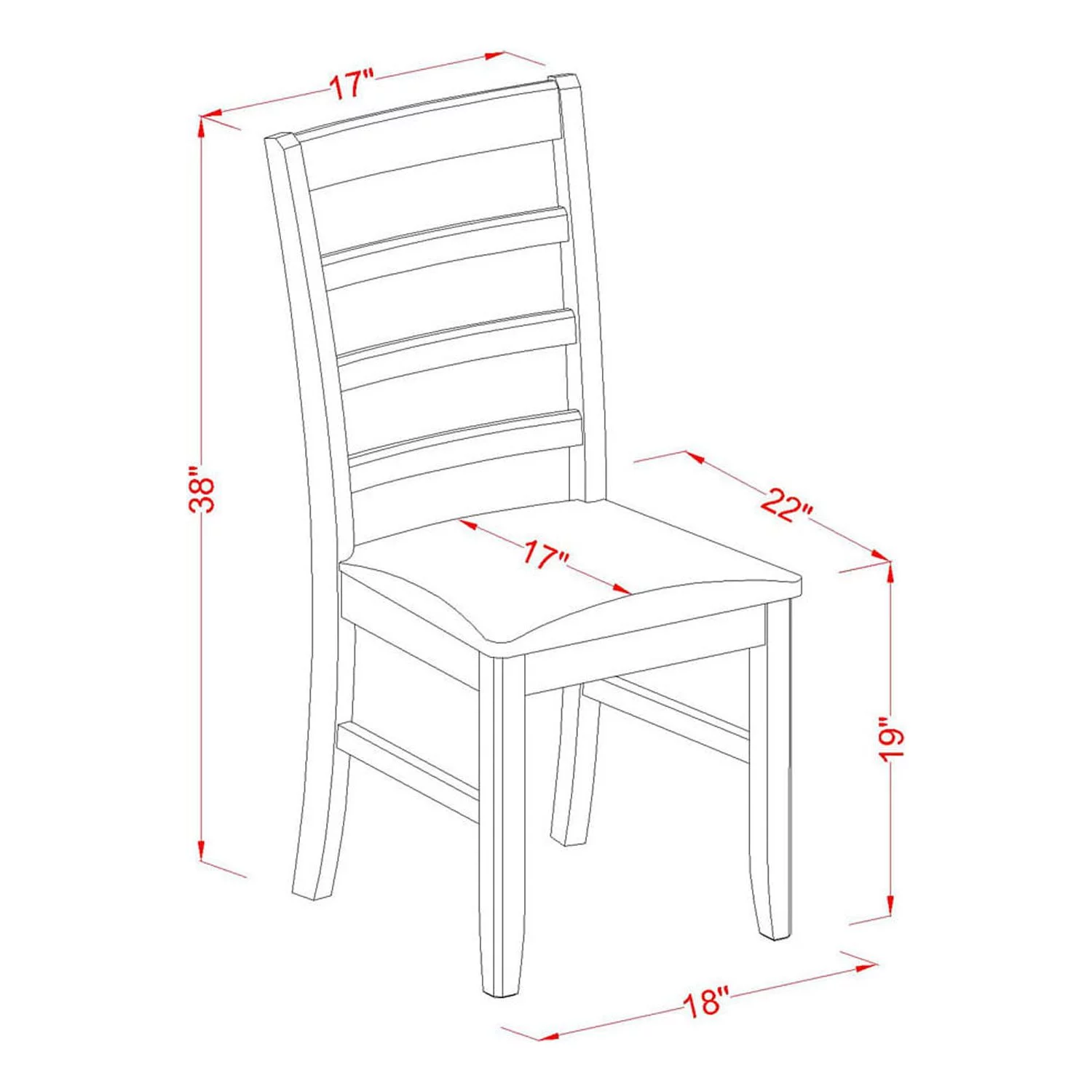 East West Furniture Weston 5-piece Wood Dining Set with Linen Seat in Cherry