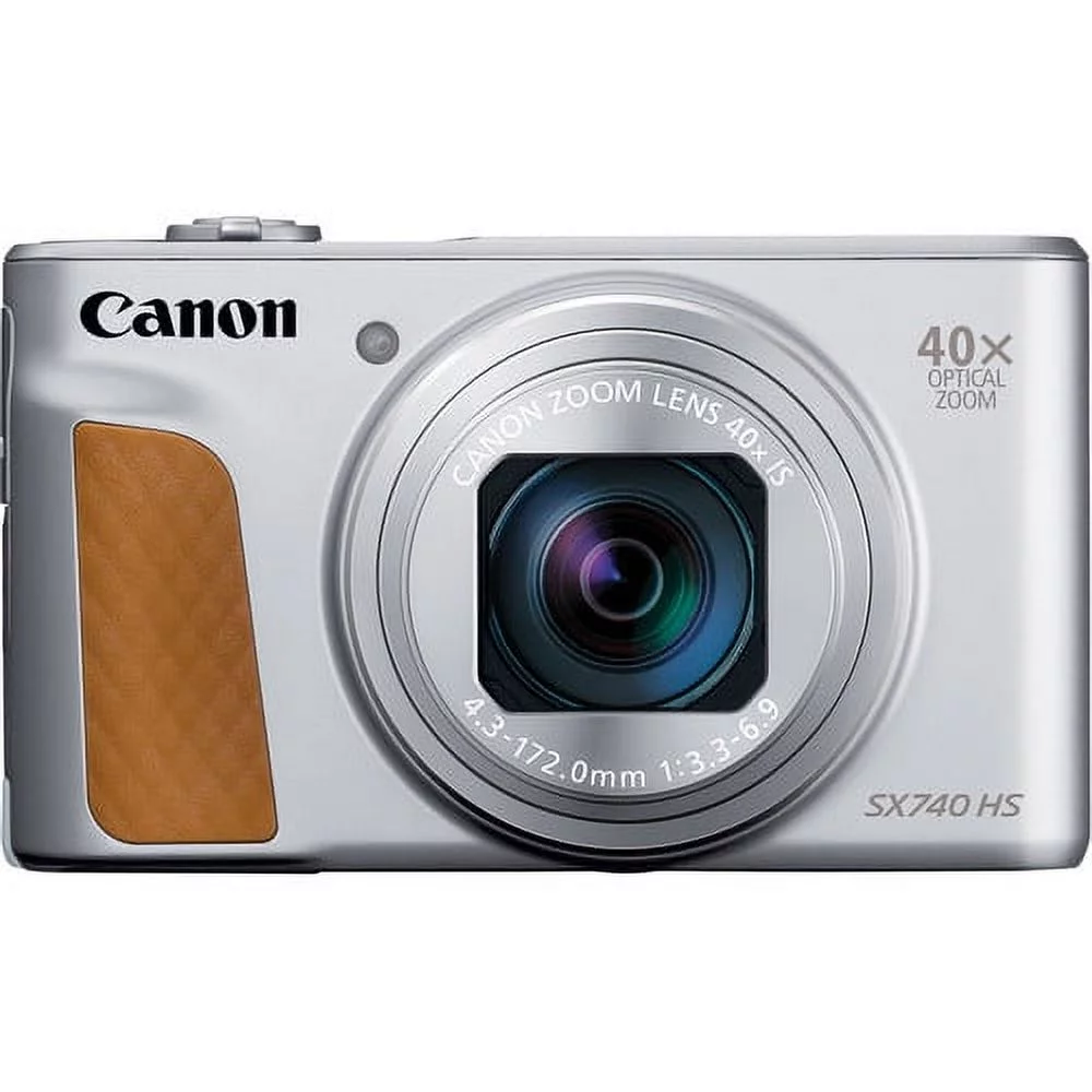 Canon PowerShot SX740 HS Silver Digital Camera - International Model with Carry Case & Tripod Included