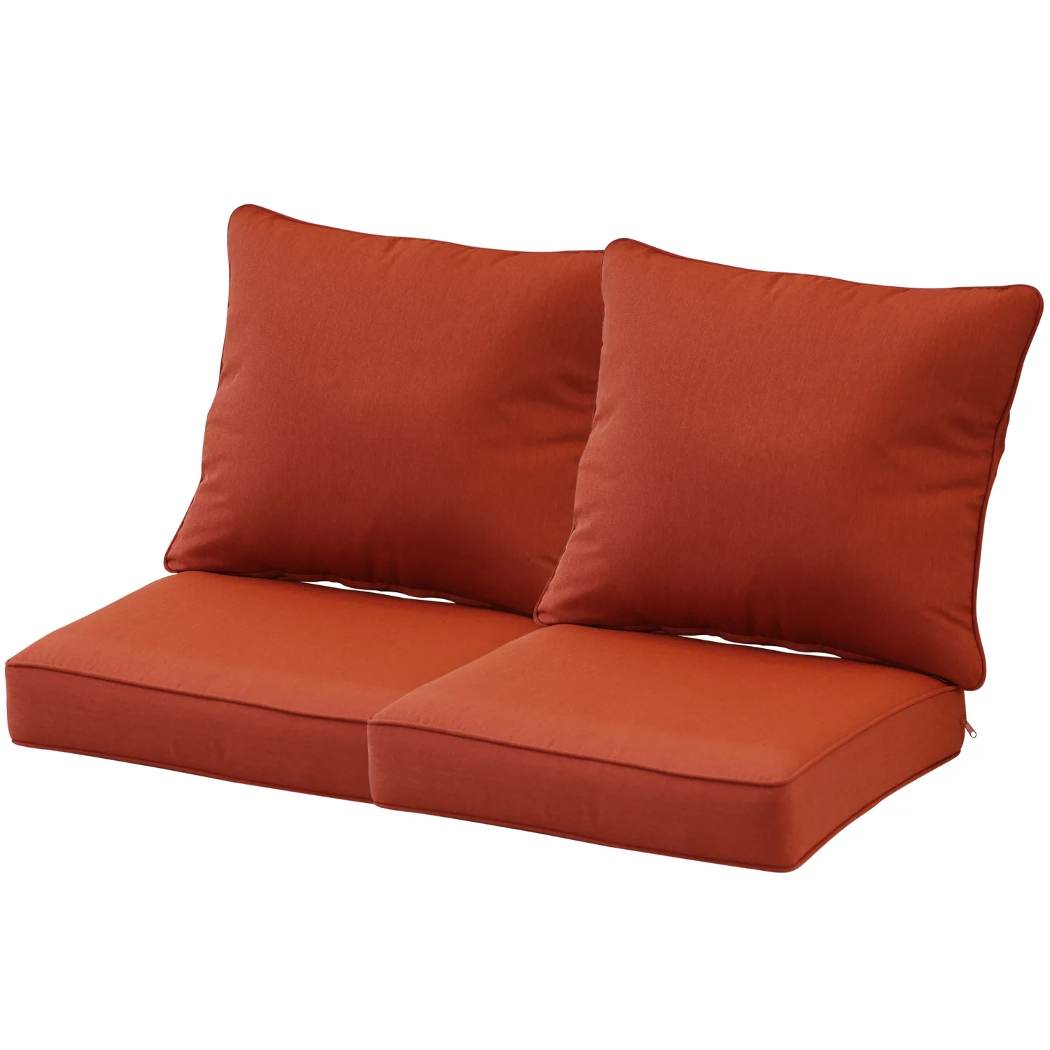 Aoodor Patio Furniture One Seater Bench Cushion 24''x24''x5.9'' Set of 2，Red.