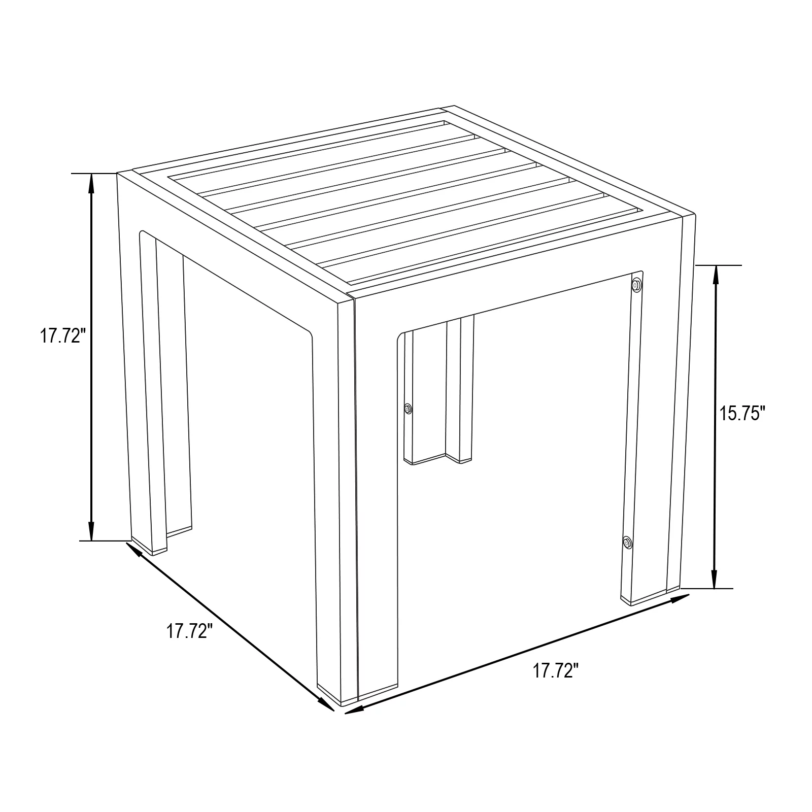 LeisureMod Chelsea Modern Aluminum Patio Side Table in Black