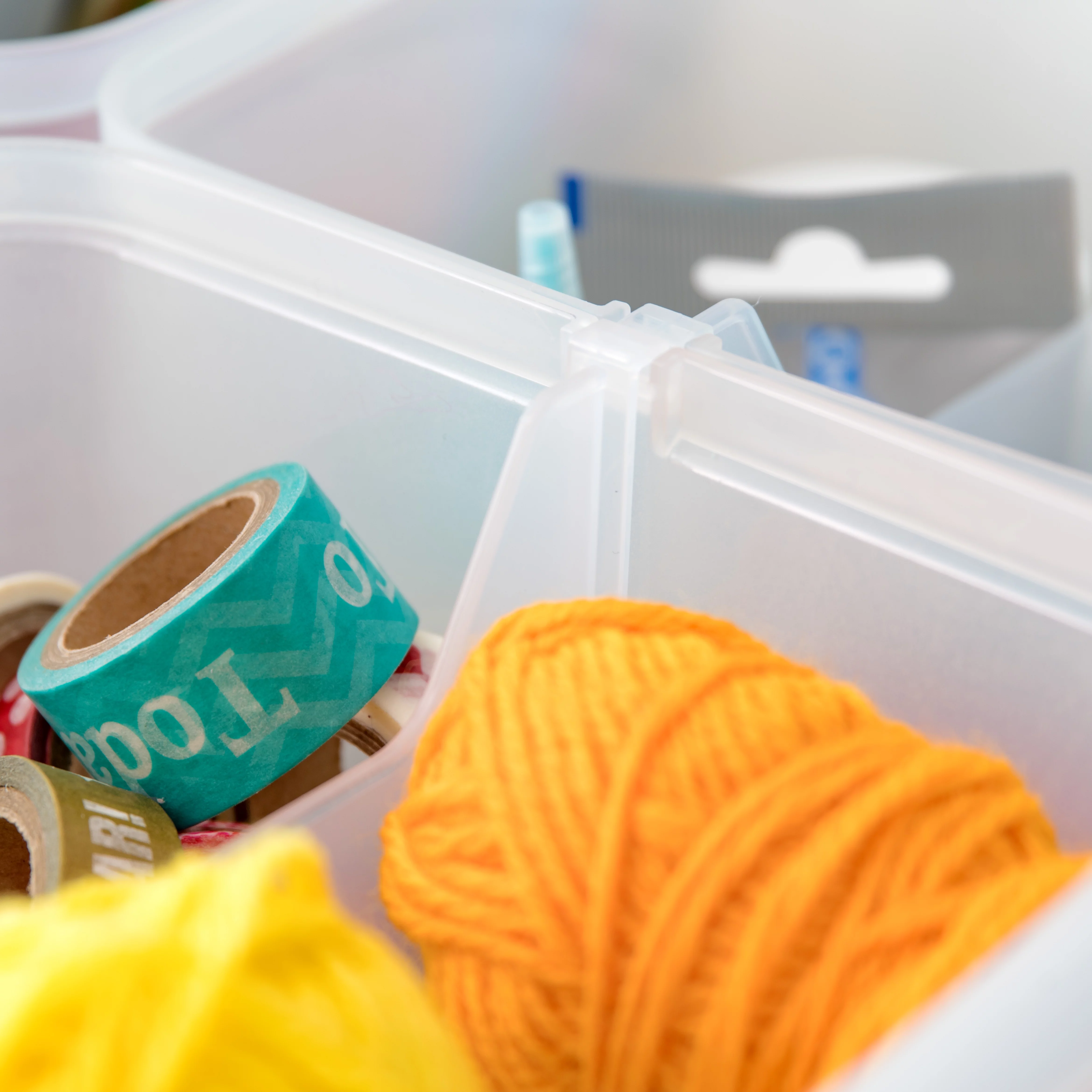 IRIS USA, Divided Craft Bin, 2 Pack, Clear