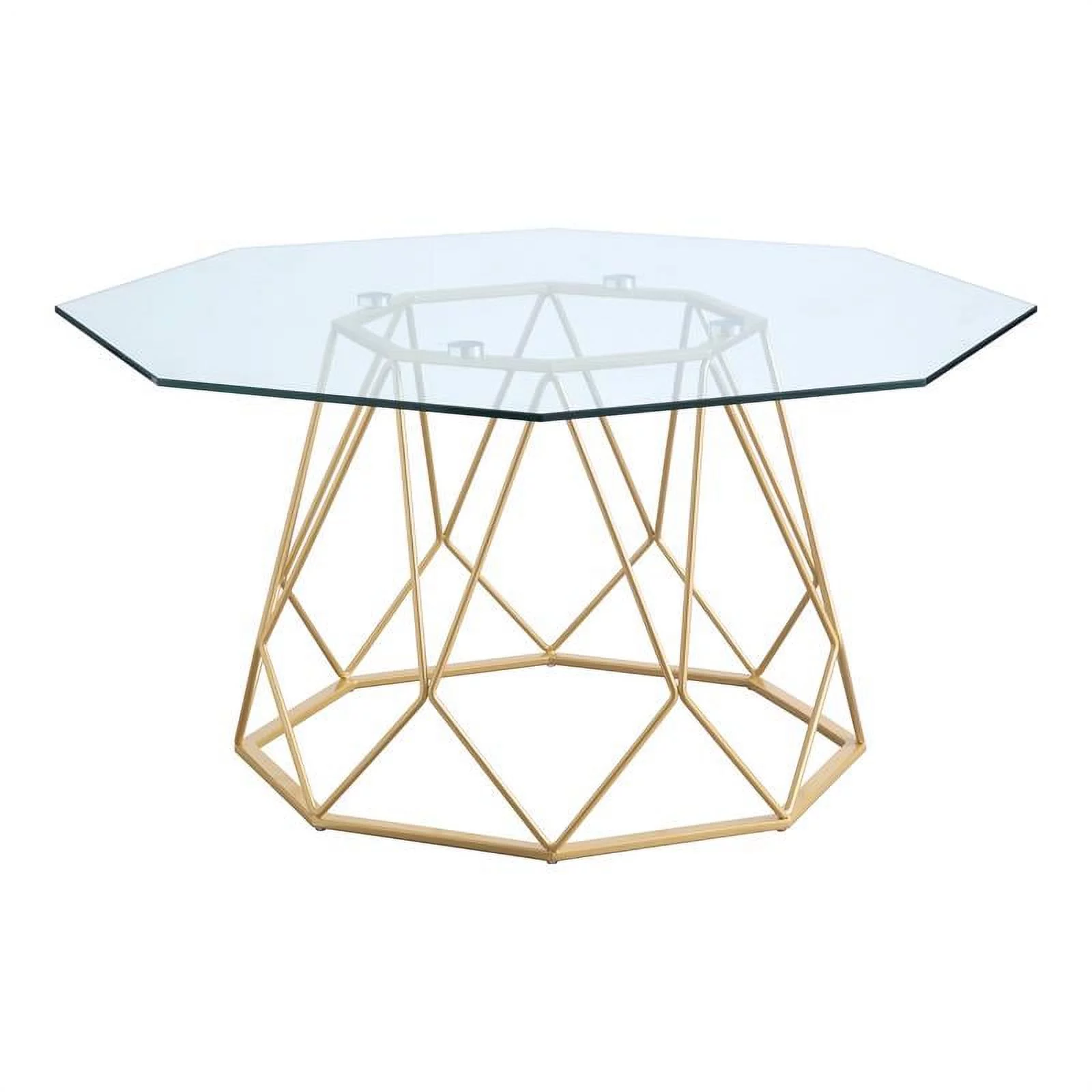 Furniture of America Growder Contemporary Glass Top Coffee Table in Gold
