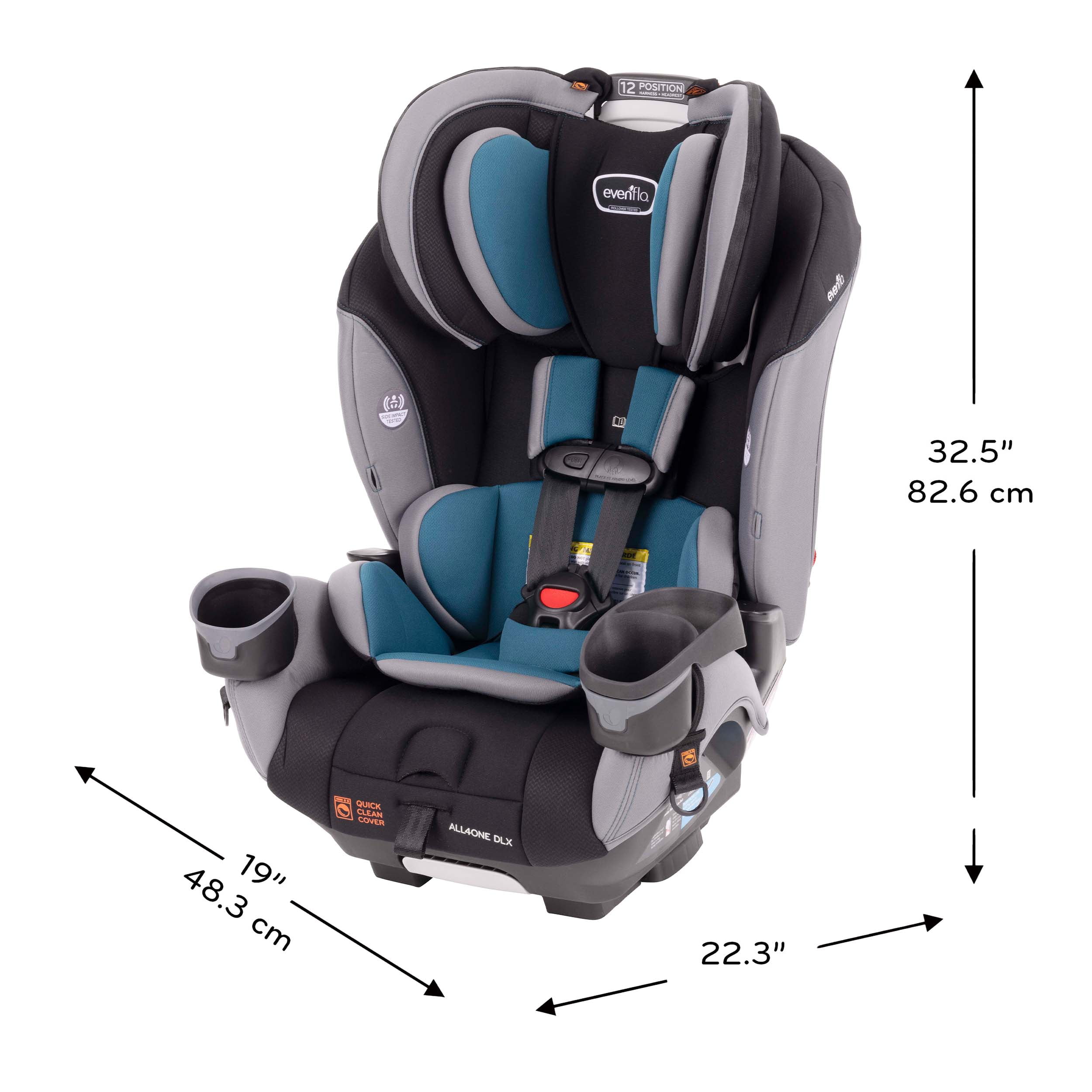 EveryFit/All4One 3-in-1 Convertible Car Seat w/Quick Clean Cover (Reefs Green)