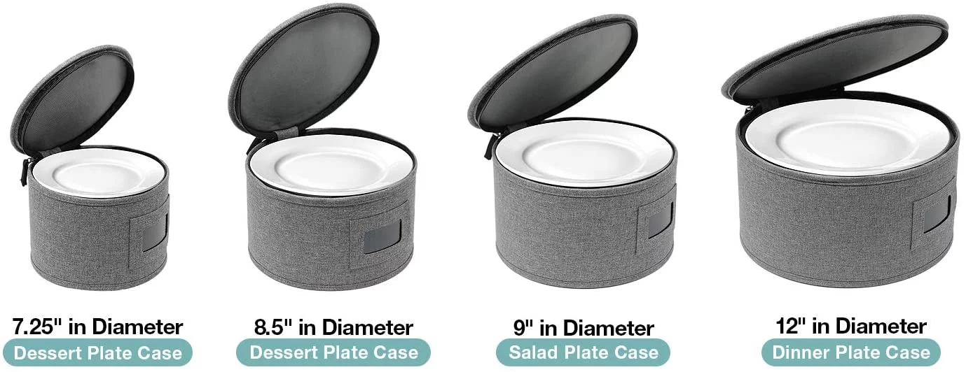 Sorbus Hard Shell China Storage Set - 4 Pieces. Stackable for Dishes, Mugs, Cups with Felt Protectors