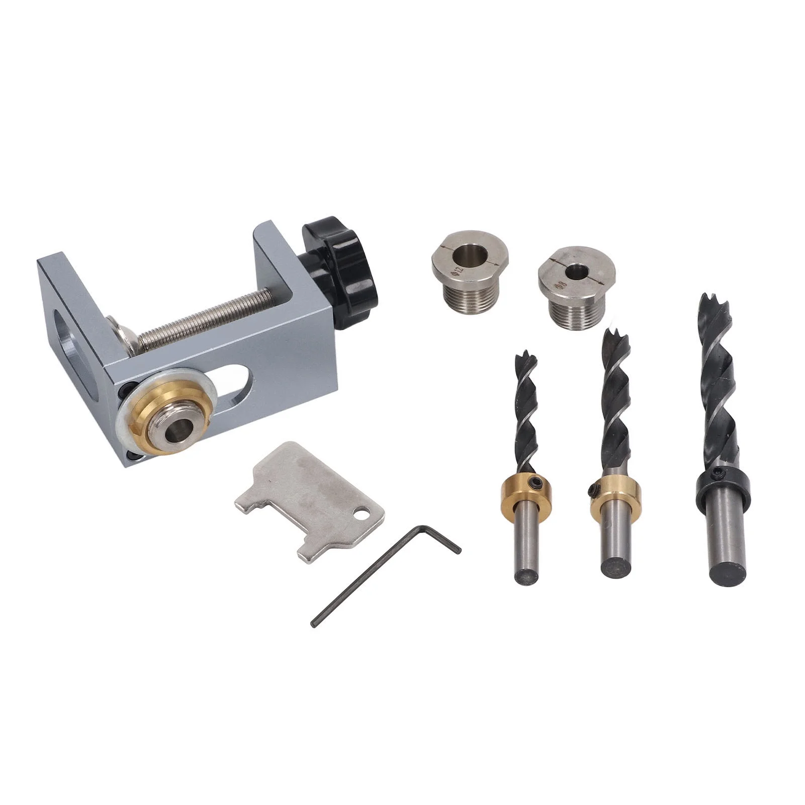 DEWIN Woodworking Doweling Jig Kit, Hole Locator Fast Positioning Firm Clamping Aluminum Alloy Dowelling Jig Hole Drilling Positioner Kit for Cabinet Installation