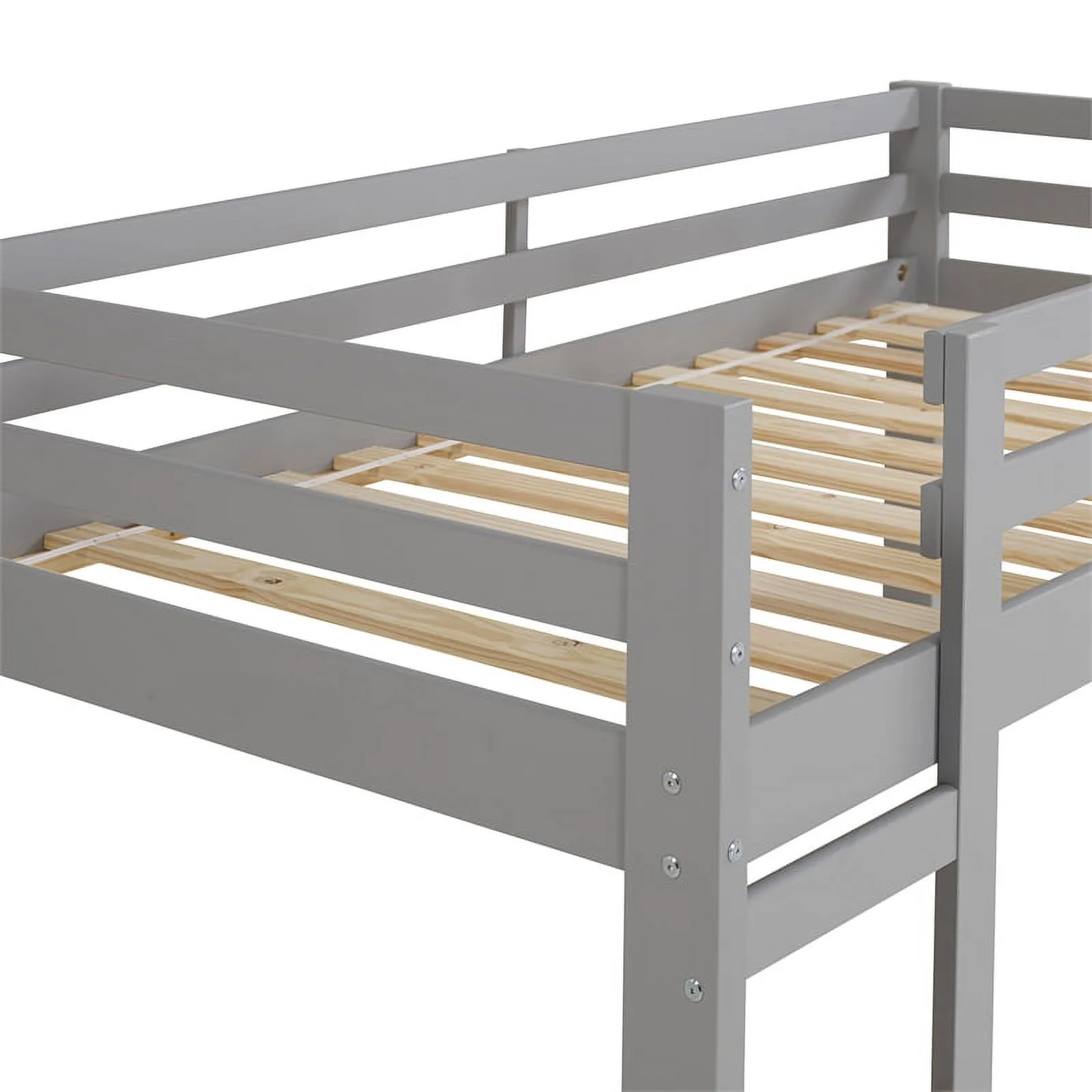 Solid Wood Low Loft Bed - Gray