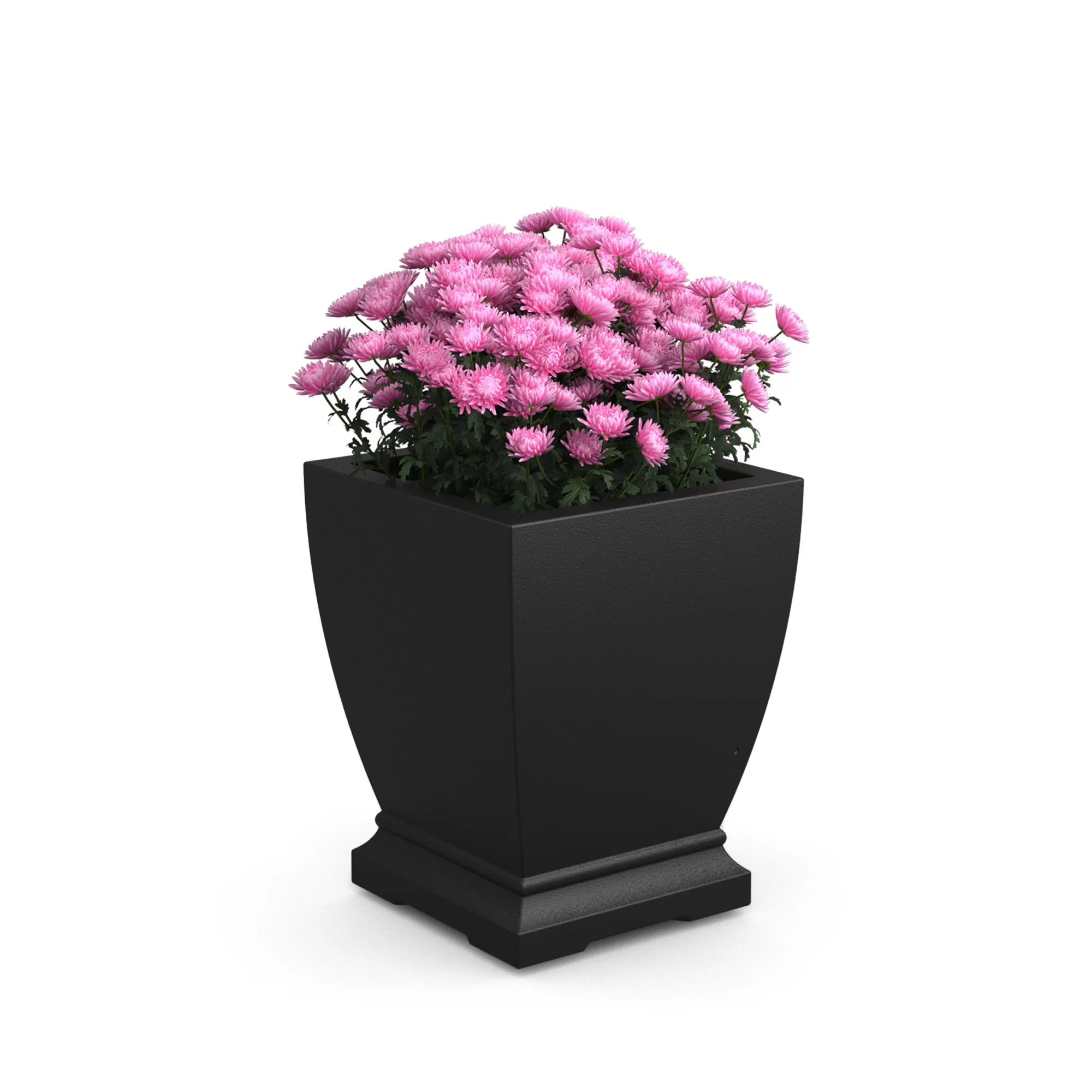 Acadia 14.5” x 14.5” x 18” Square Black Self-Watering Polyethylene Planter