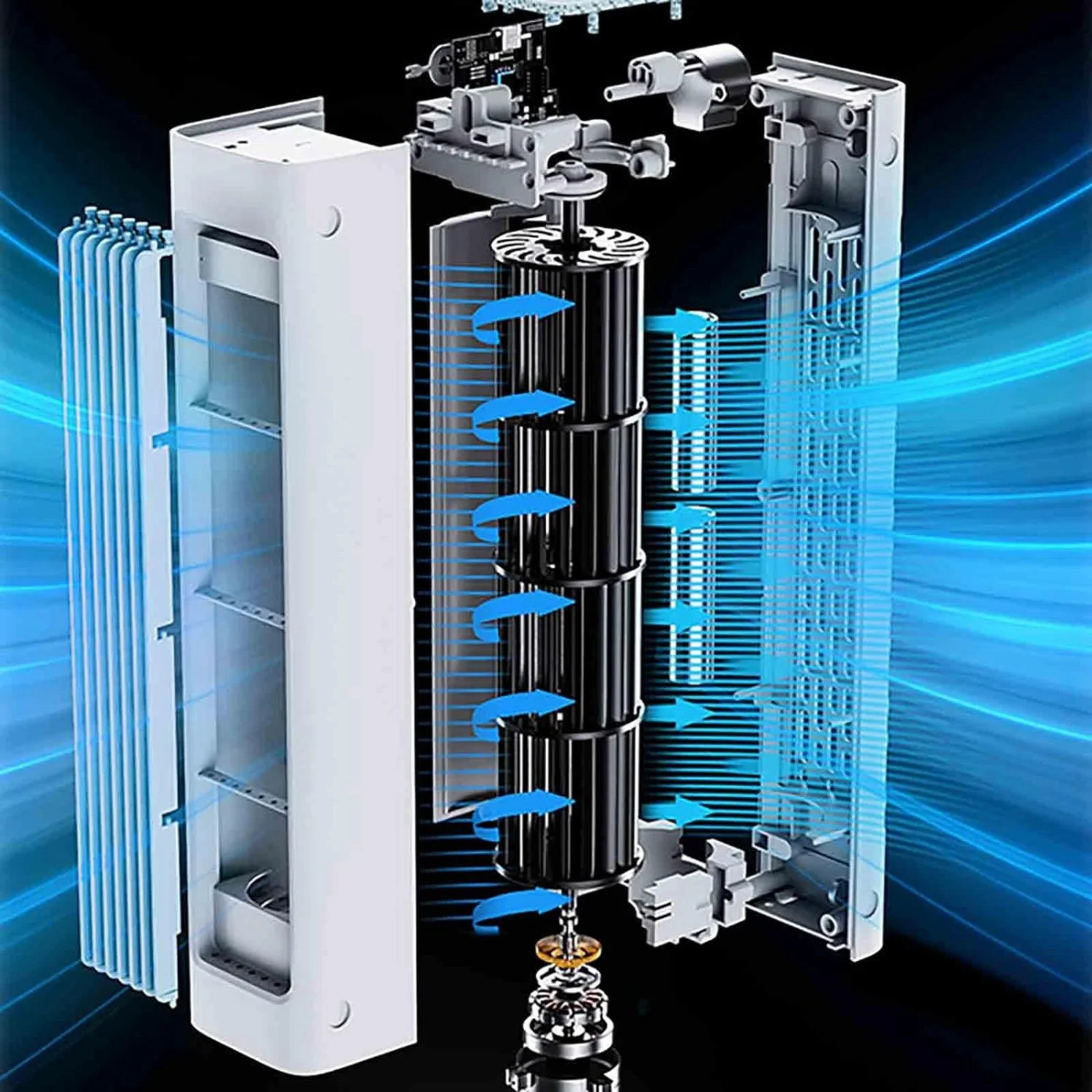 LLQkigsxse Small Window Fans for Bedroom Leafless Tower Fan Multi Functional Vertical/horizontal/wall Installation Remote Control Speed Regulation 60 Swing 4000mAh Rechargeable Boy Birthday Gifts