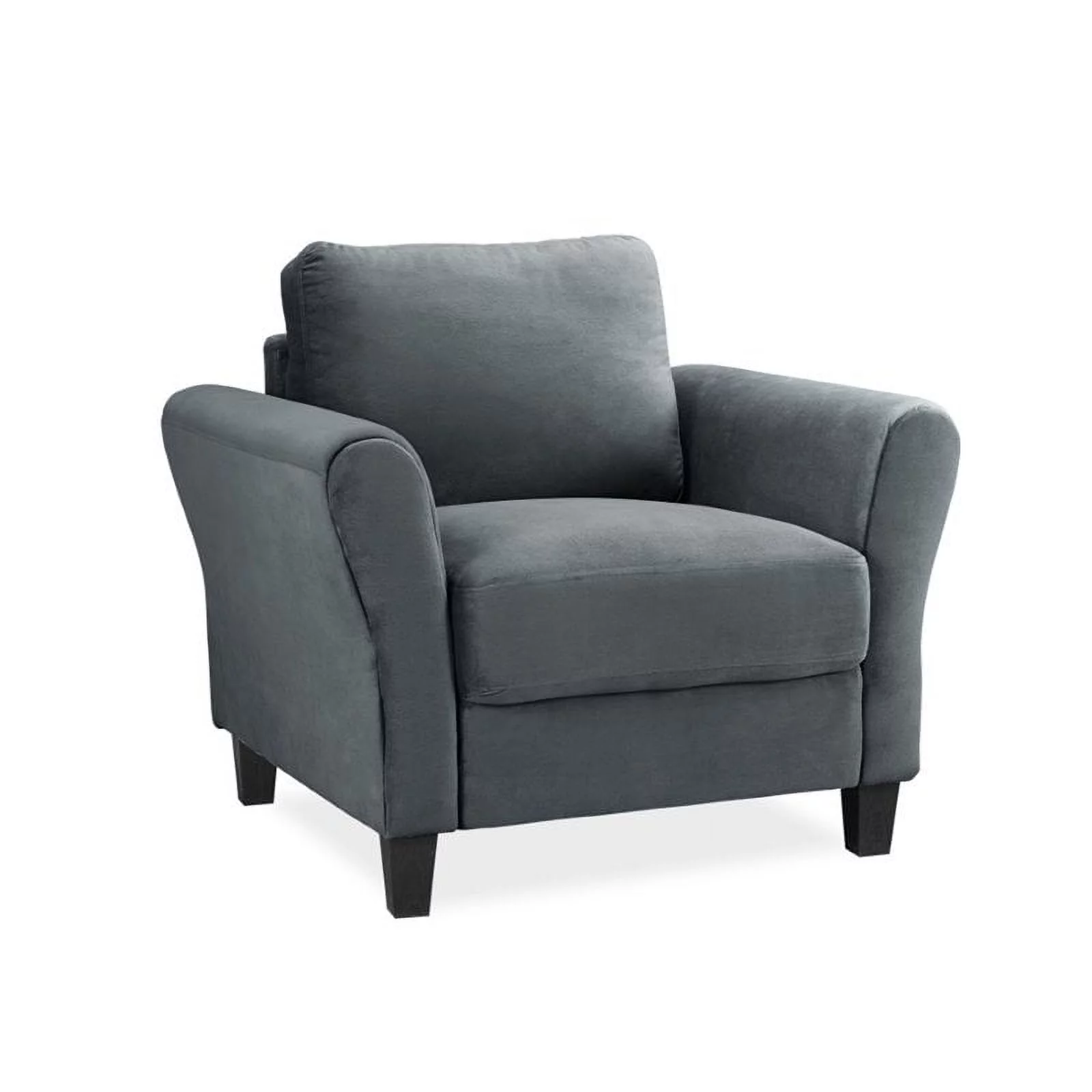 LifeStyle Solutions Mavrick 2 Piece Upholstered Loveseat and Chair Set in Dark Gray