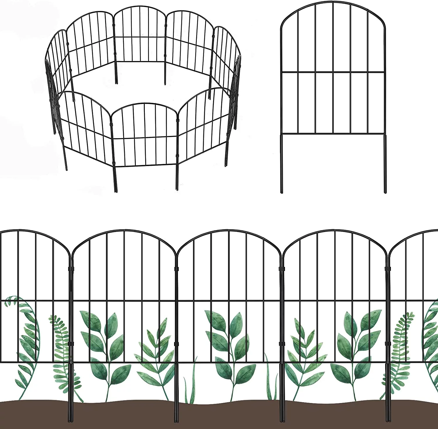 10 Pack Decorative Garden Fence Rustproof Metal Wire Panel
